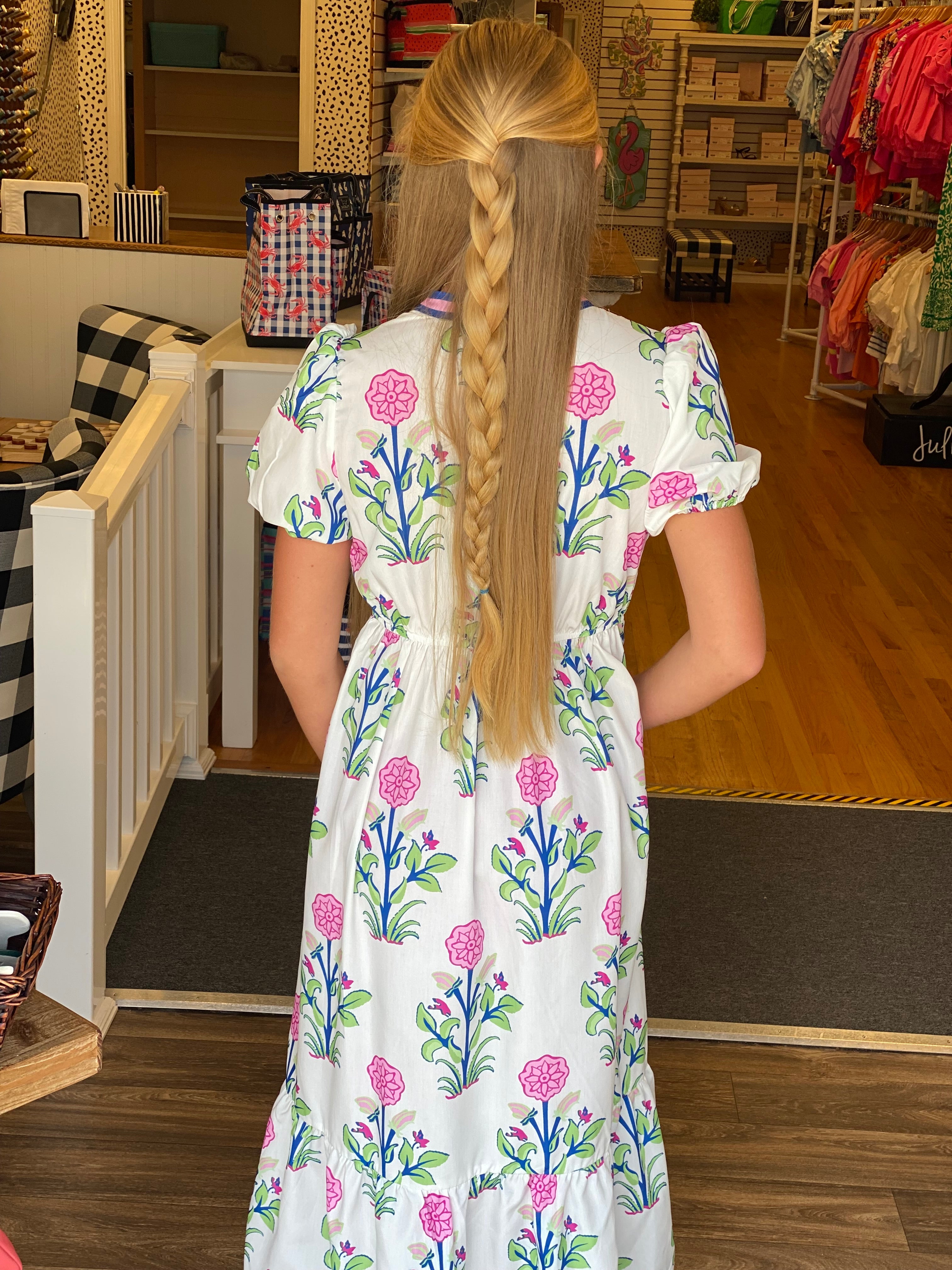 Afternoon in the Sun Dress - White Floral