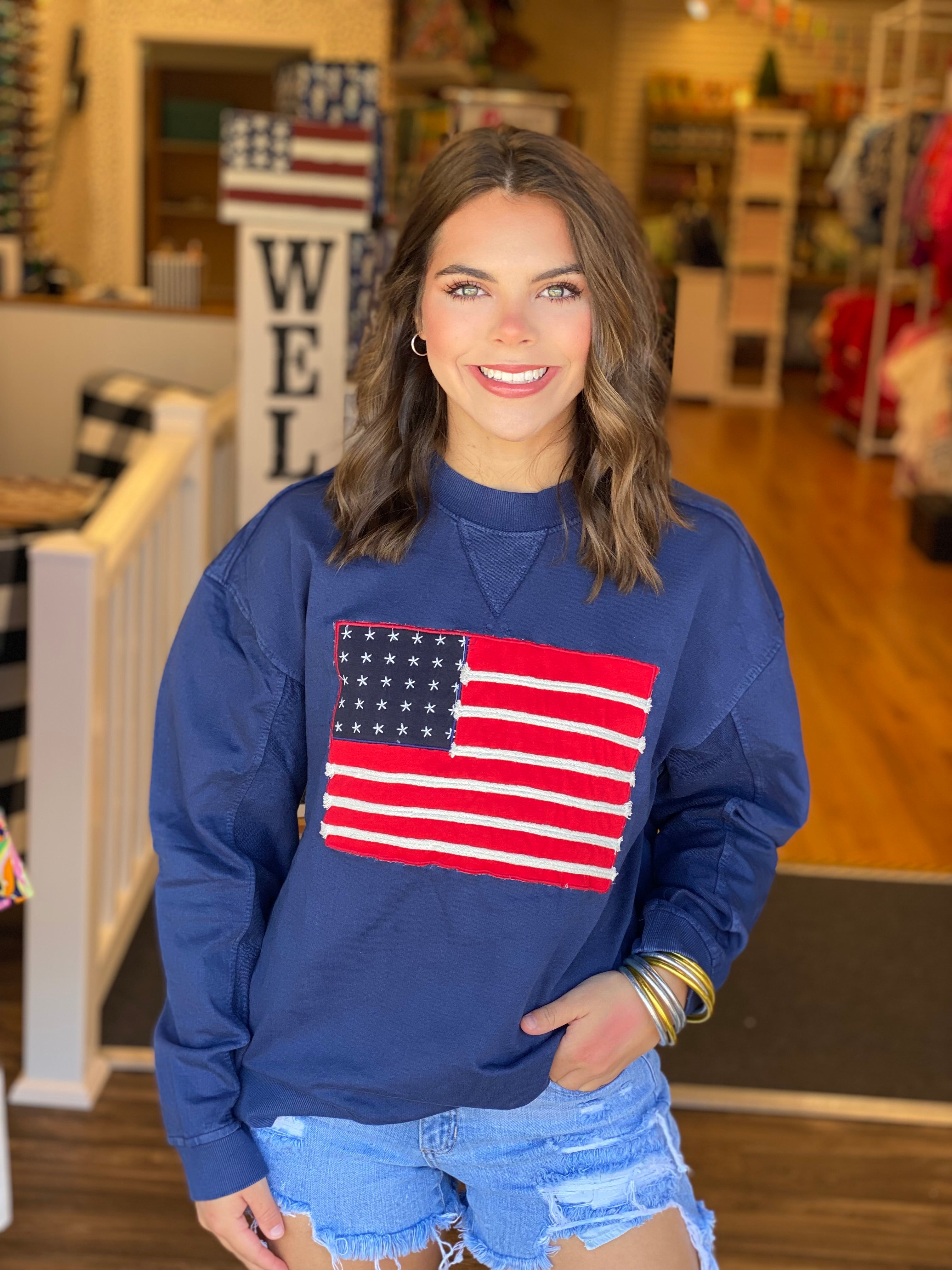 Simply Southern USA Pull Crew - Navy
