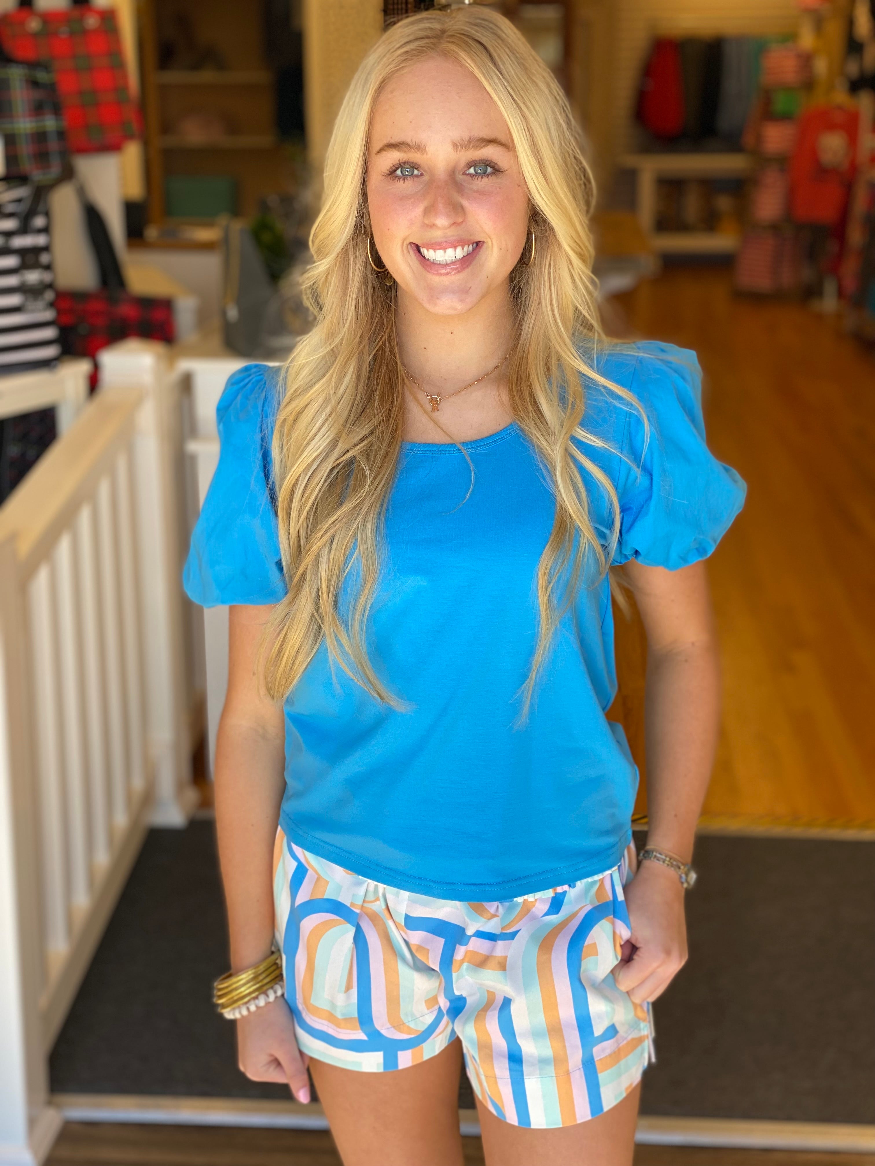 Michelle McDowell Shay Top - Blue