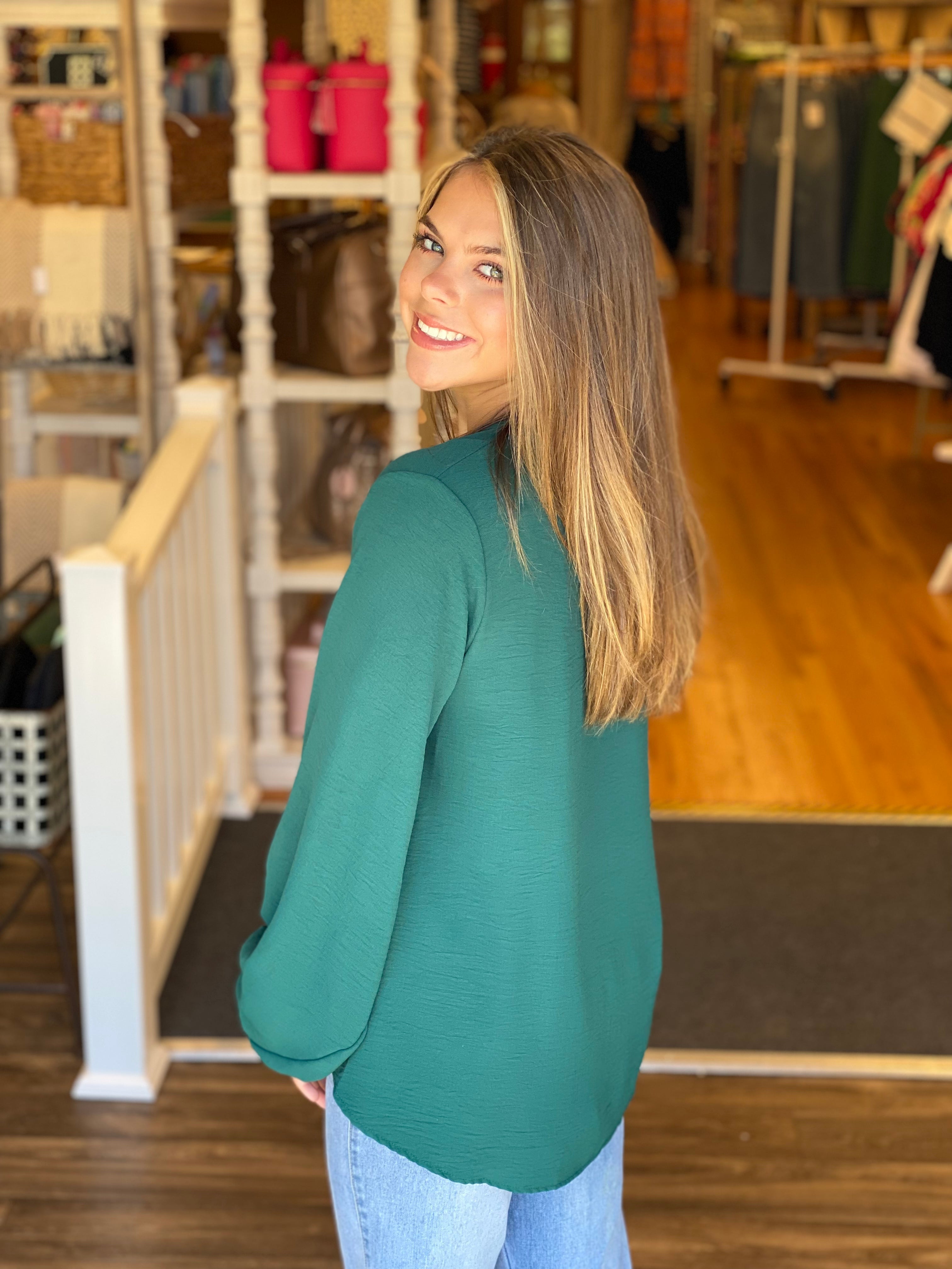 Hunter Green Dressy Top