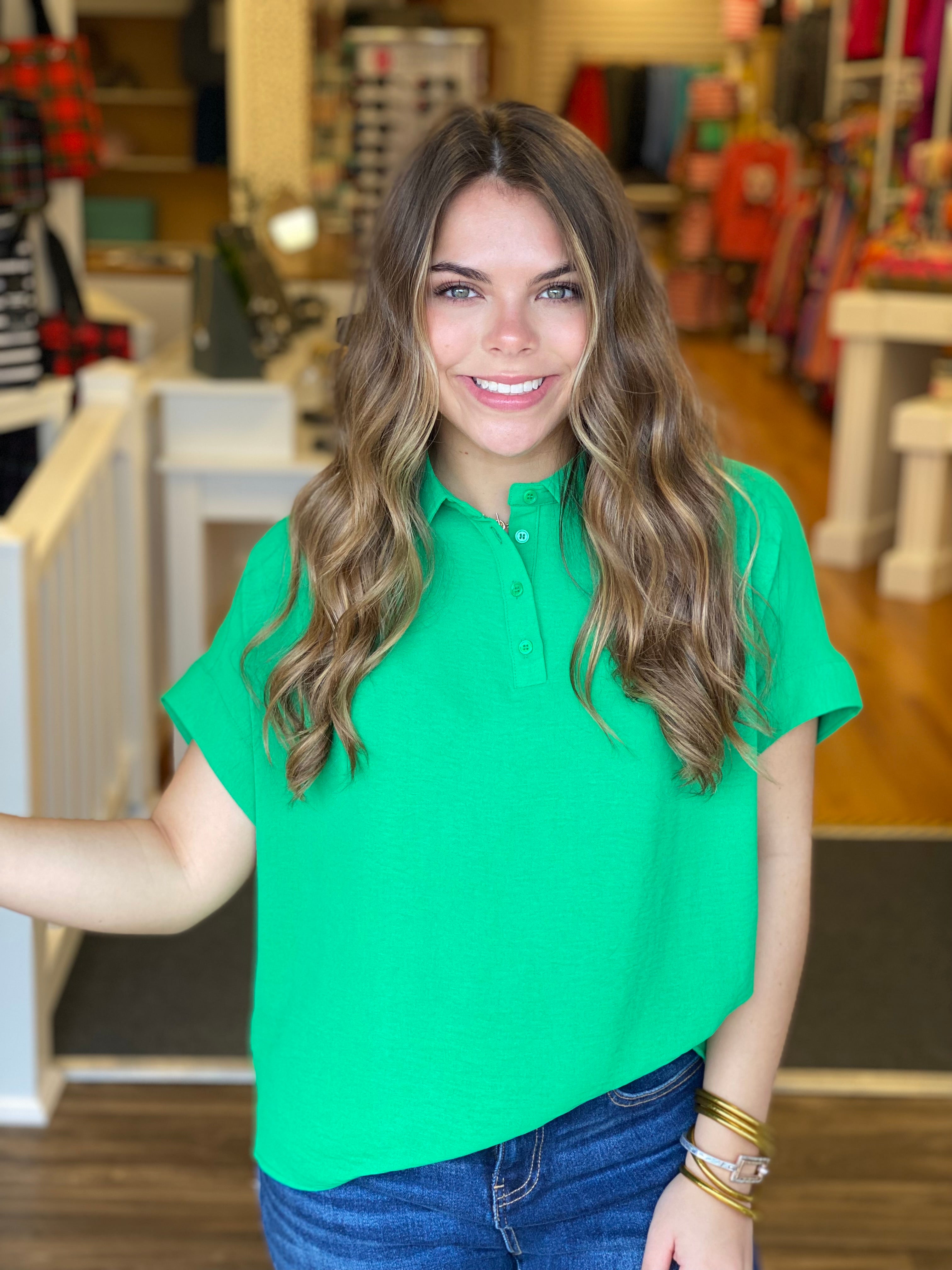 Kelly Green Short Sleeve Top