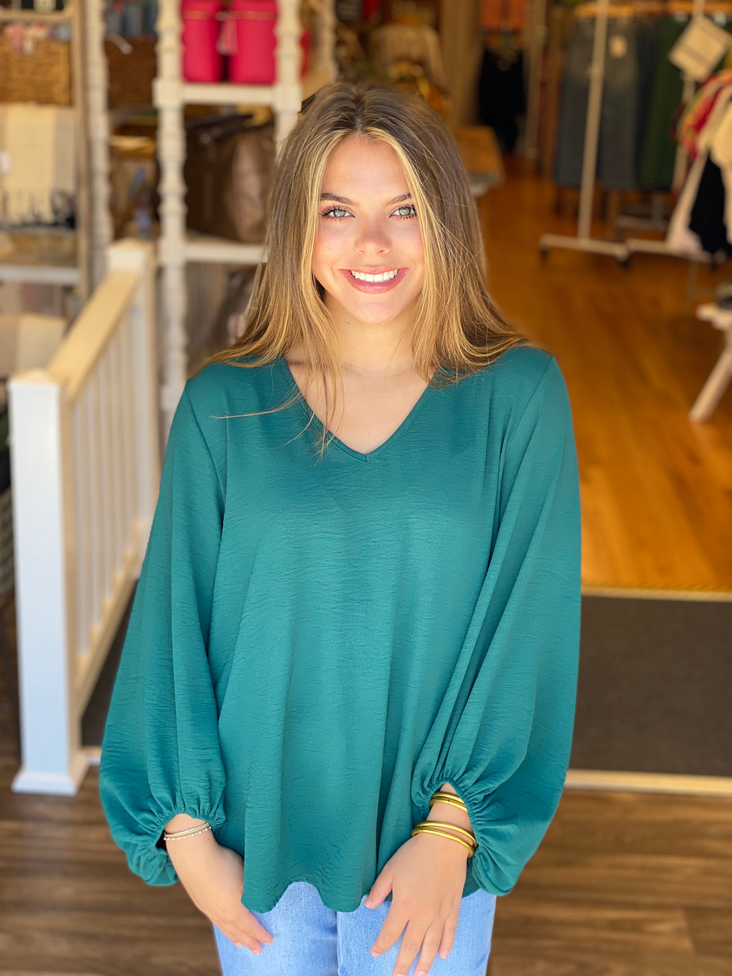 Hunter Green Dressy Top