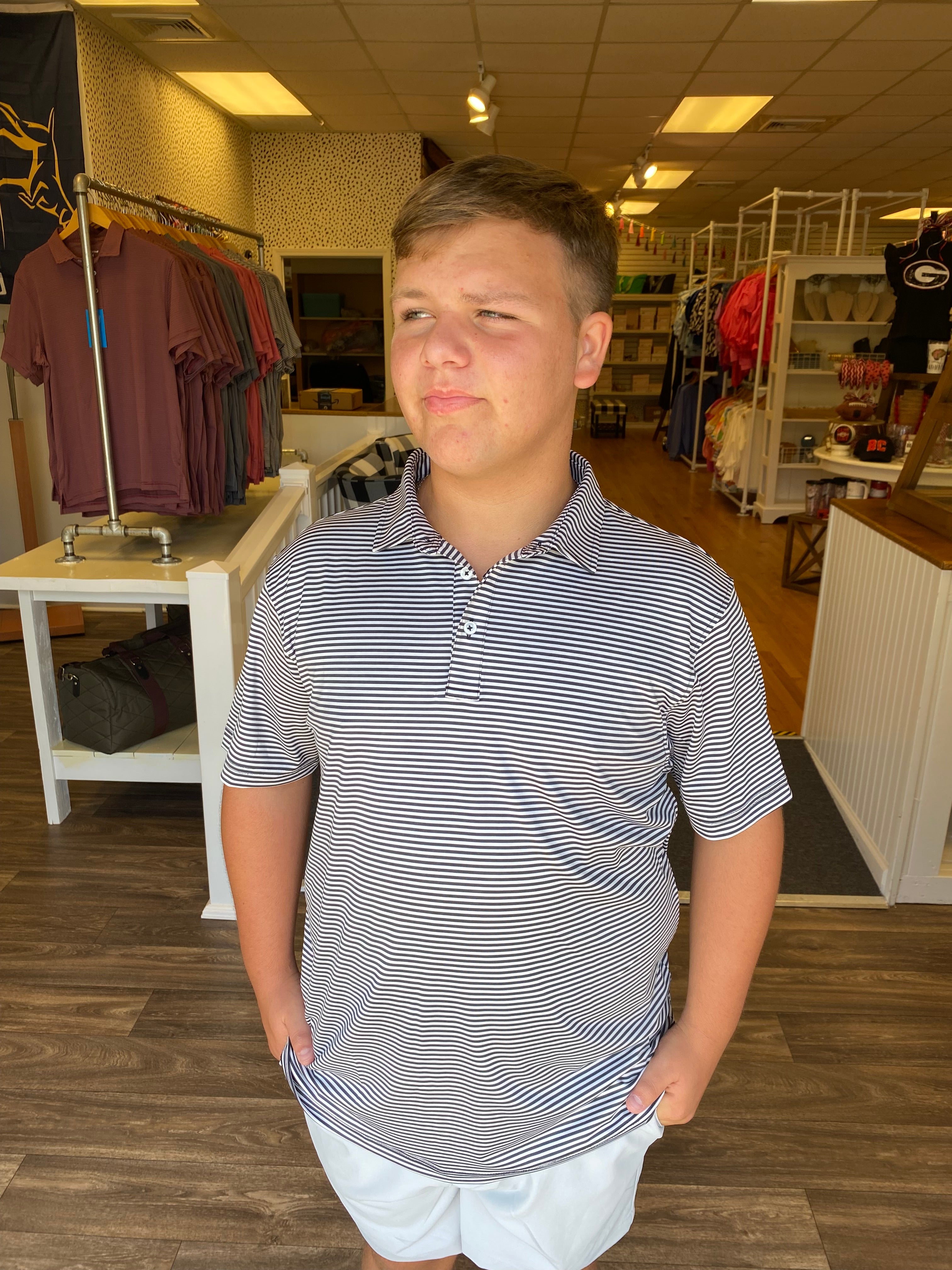 Bluecrest The University Performance Polo - Black, Grey, and White