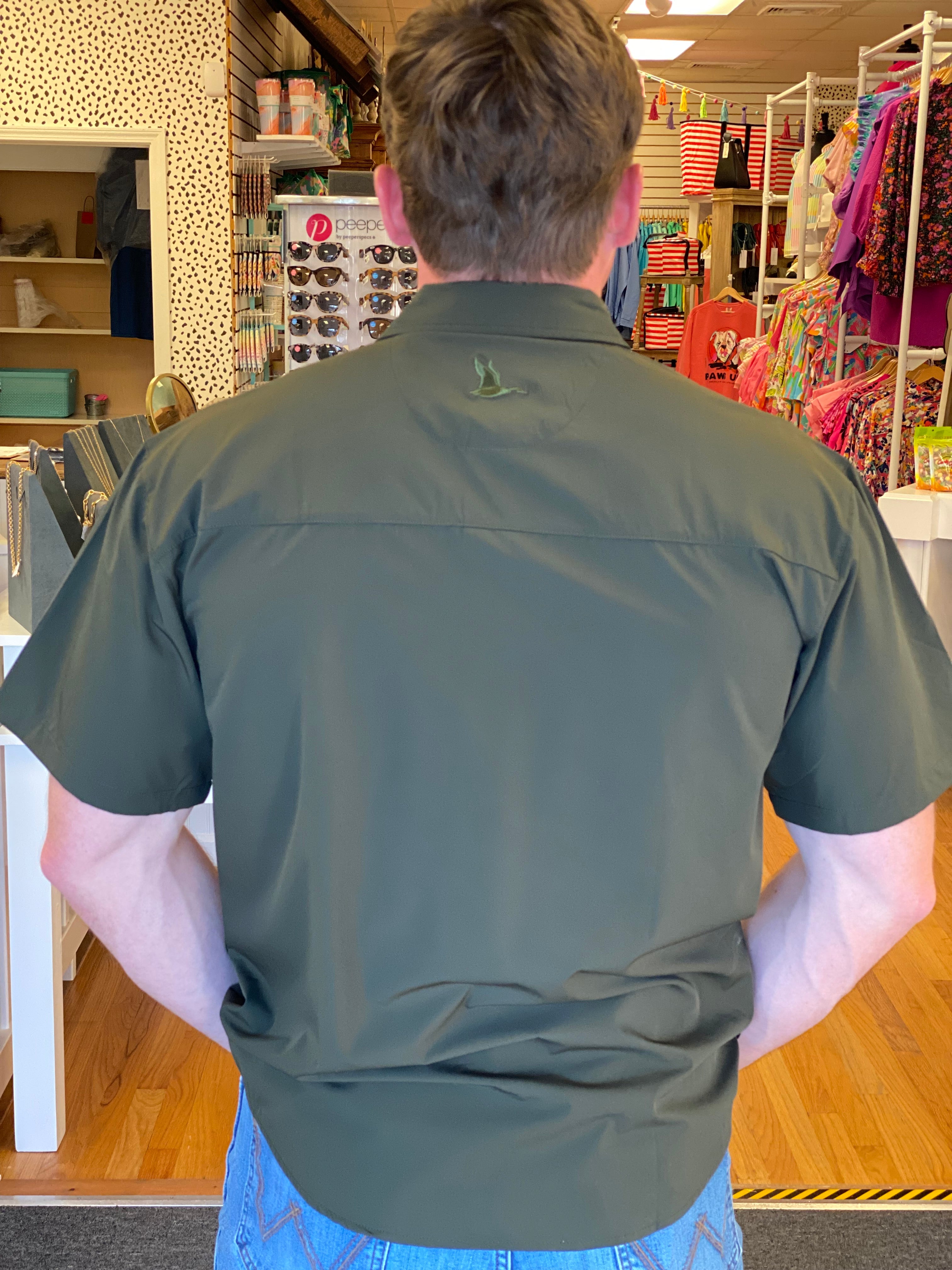 Roost Short Sleeve Button Down - Green