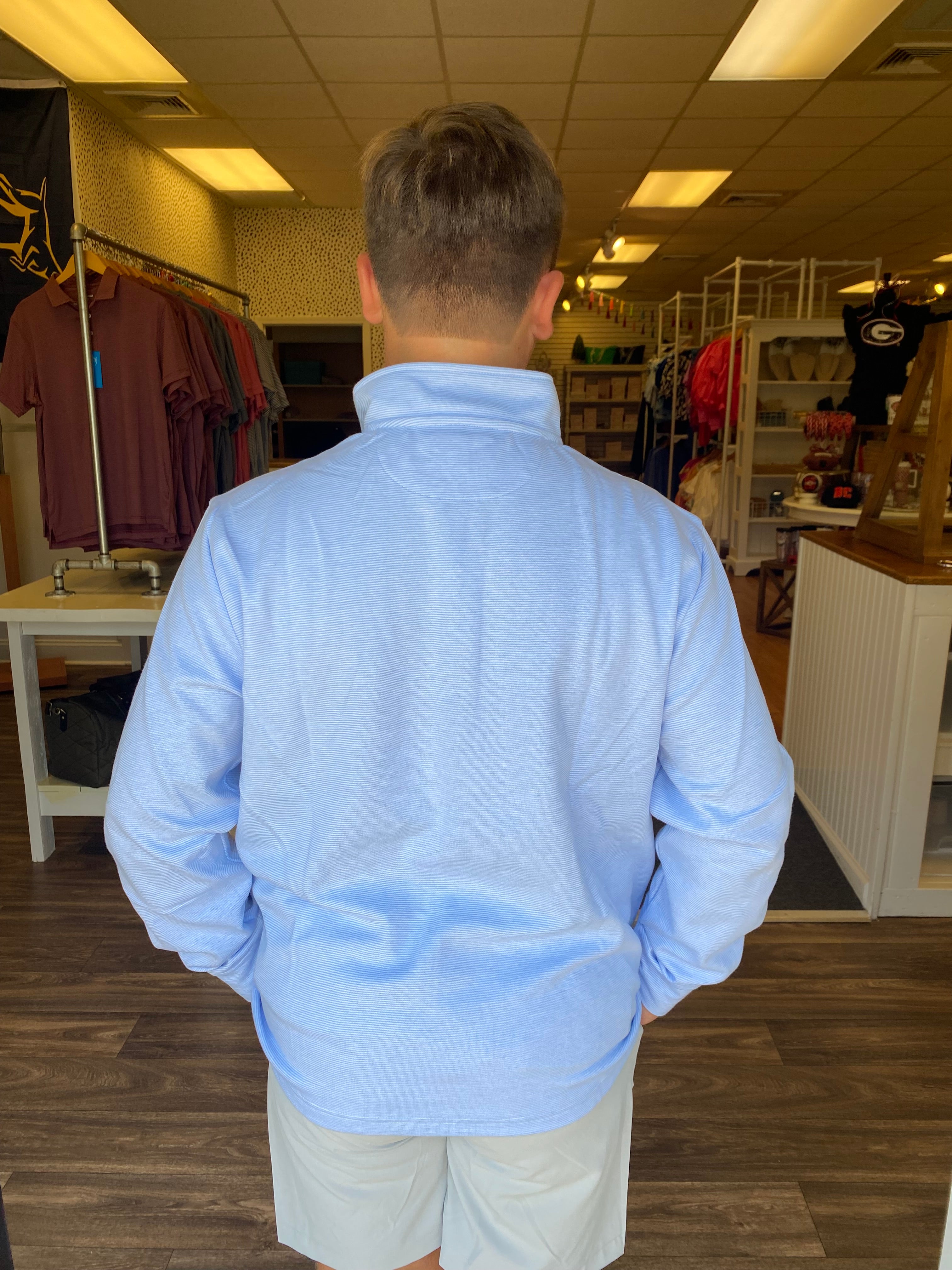 Simply Southern Quarter Zip Pullover - Light Blue