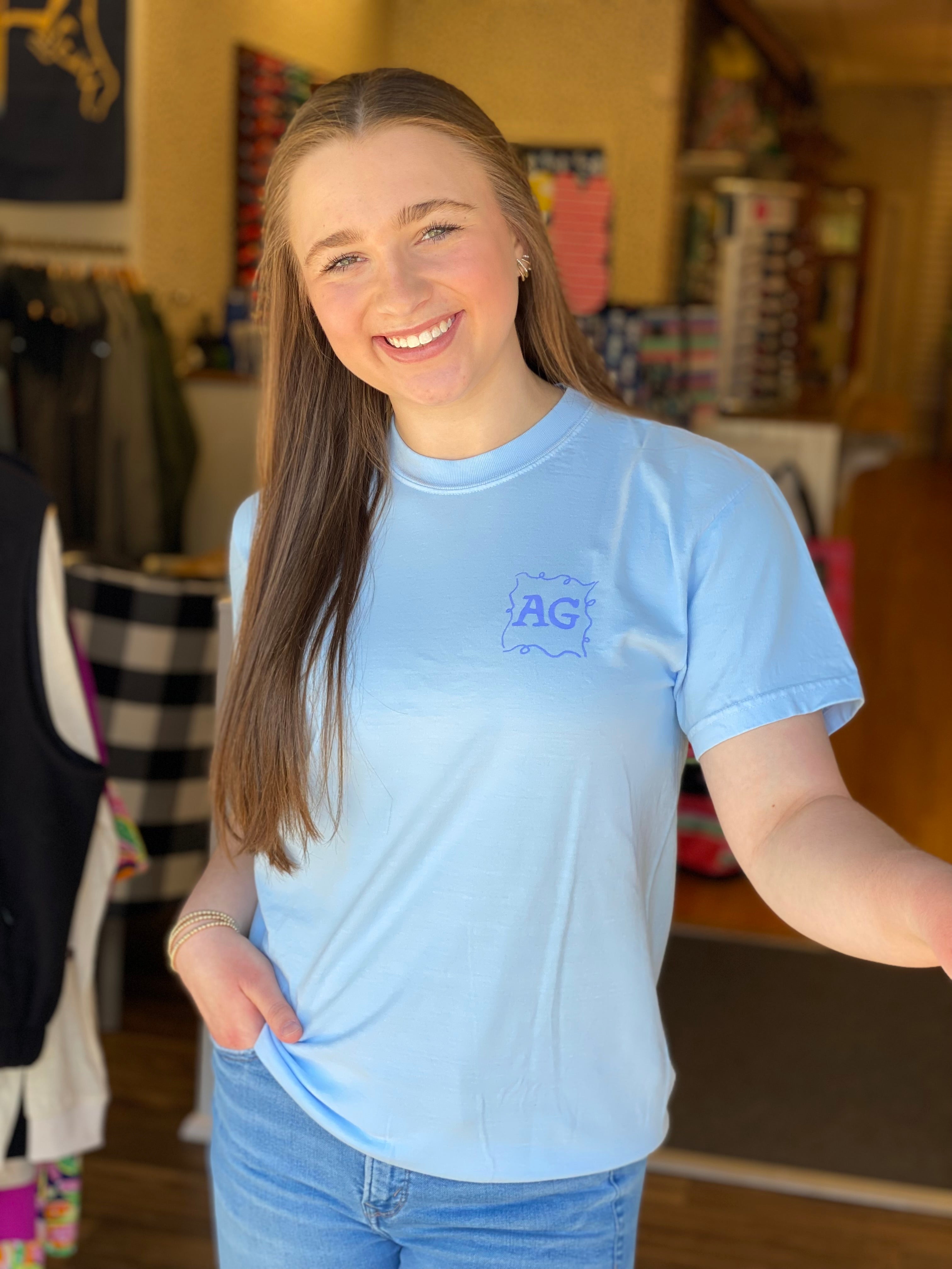 American Graham - It's Giving Spring Tee - Blue