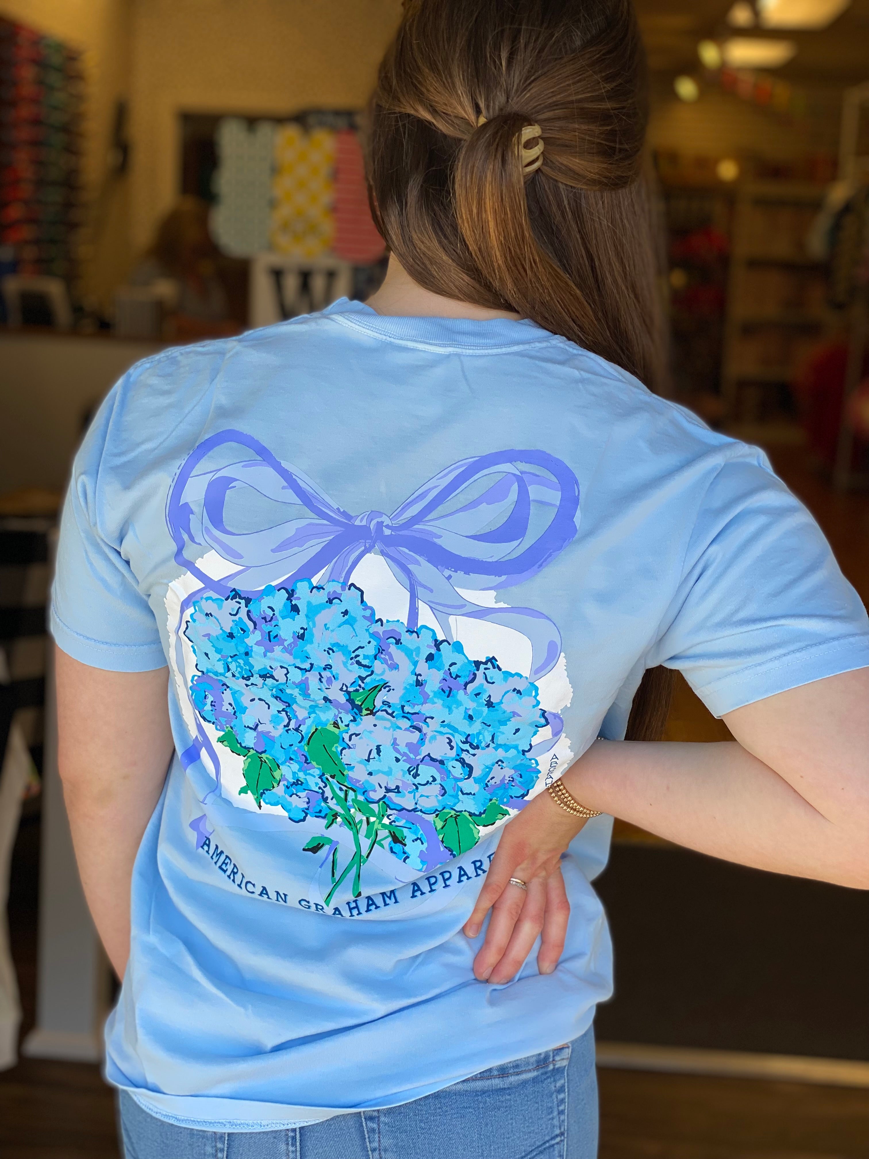 American Graham - It's Giving Spring Tee - Blue