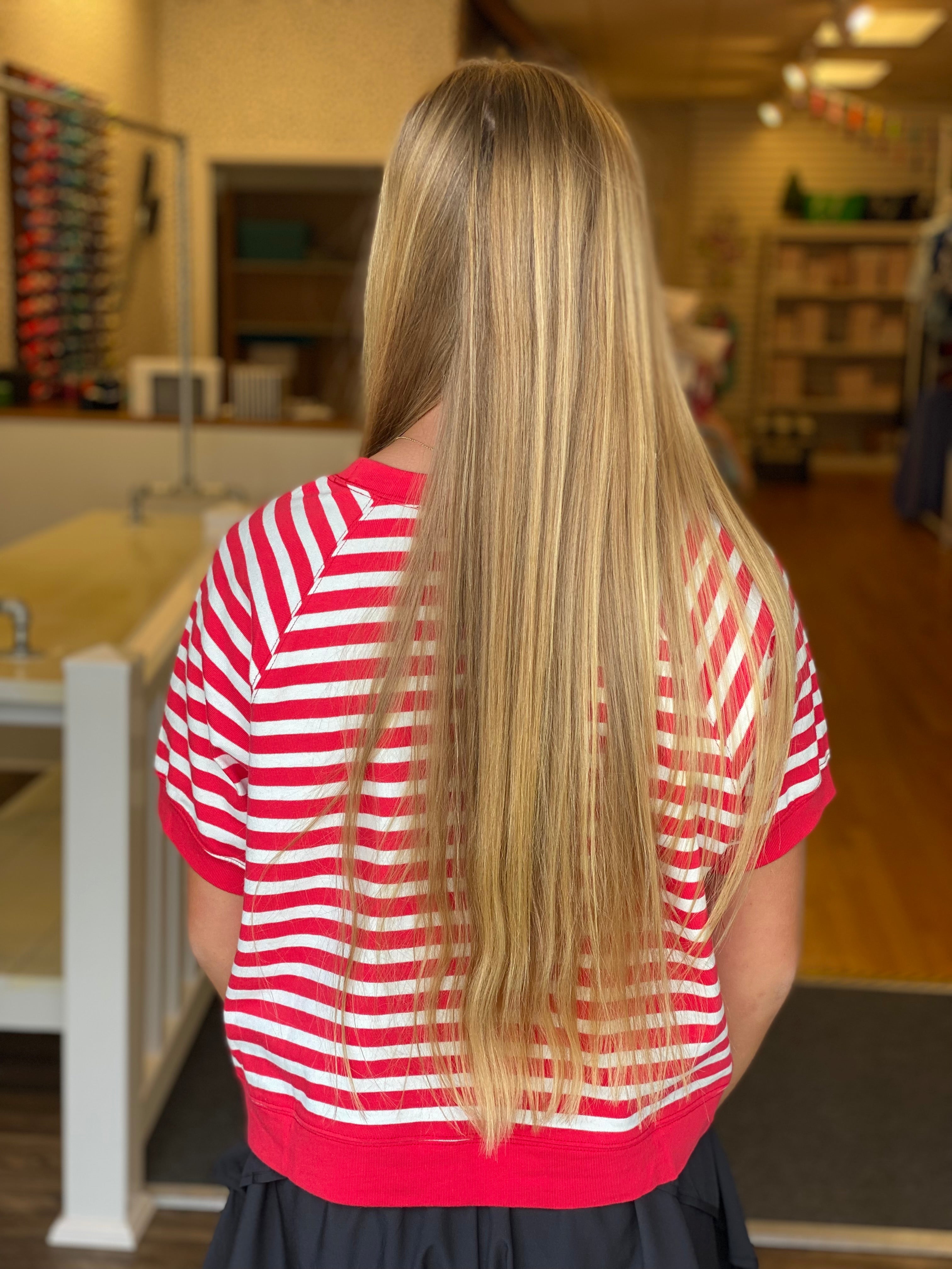 Show Your Spirit Top - Red and White Stripe