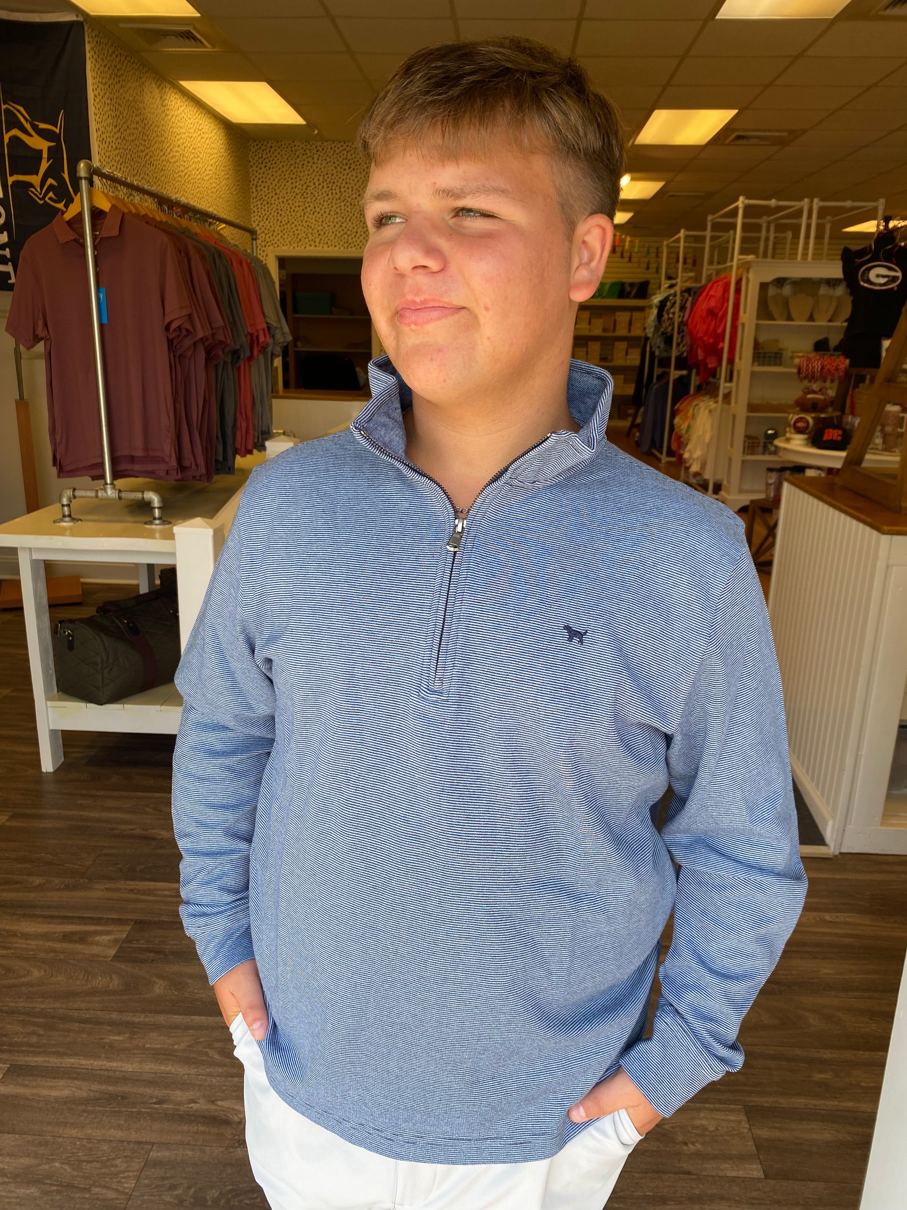Simply Southern Quarter Zip Pullover - Navy