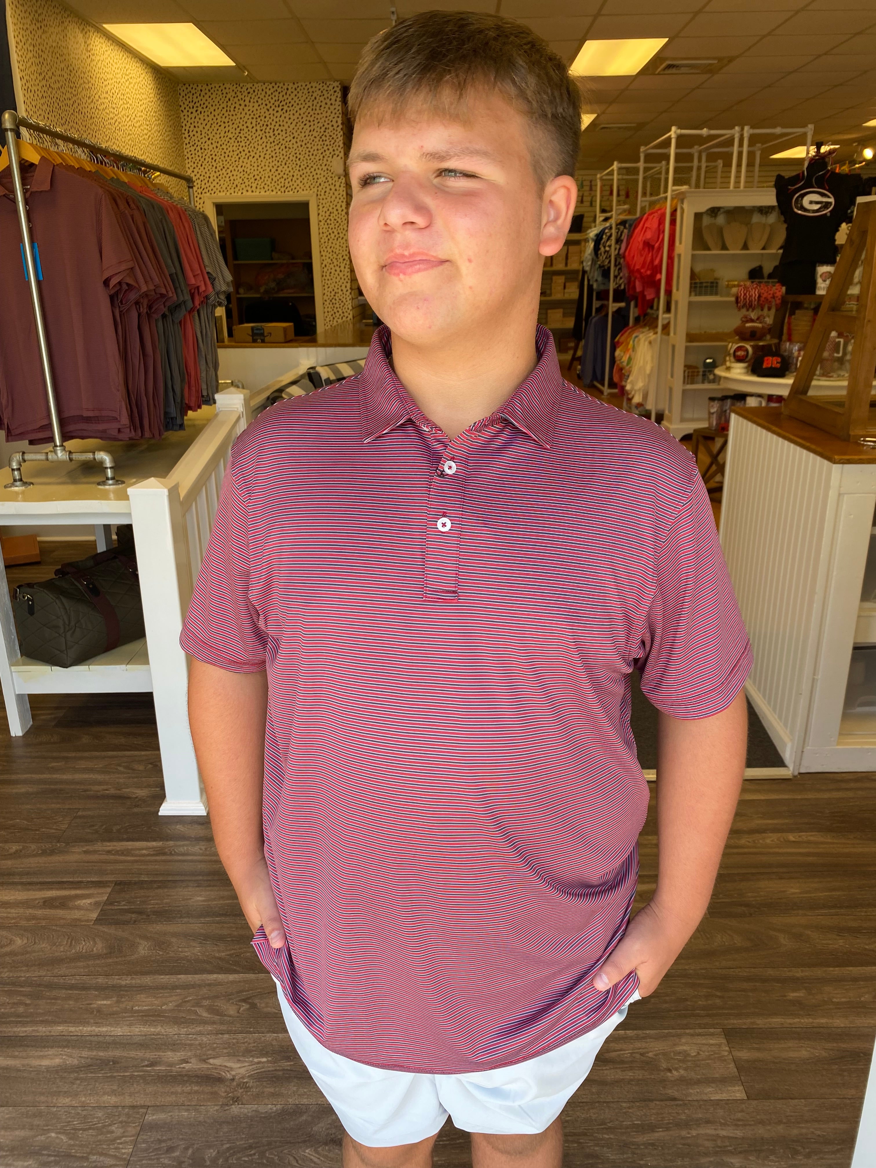 Bluecrest The University Performance Polo - Red and Black