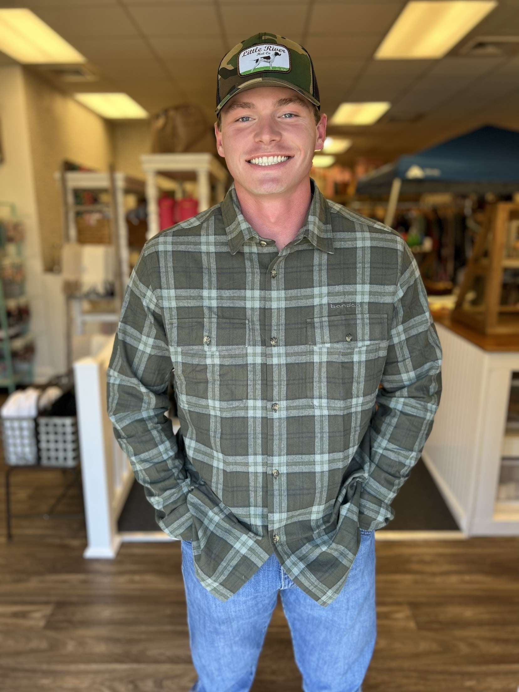 Banded Everglades Flannel - Dark Olive