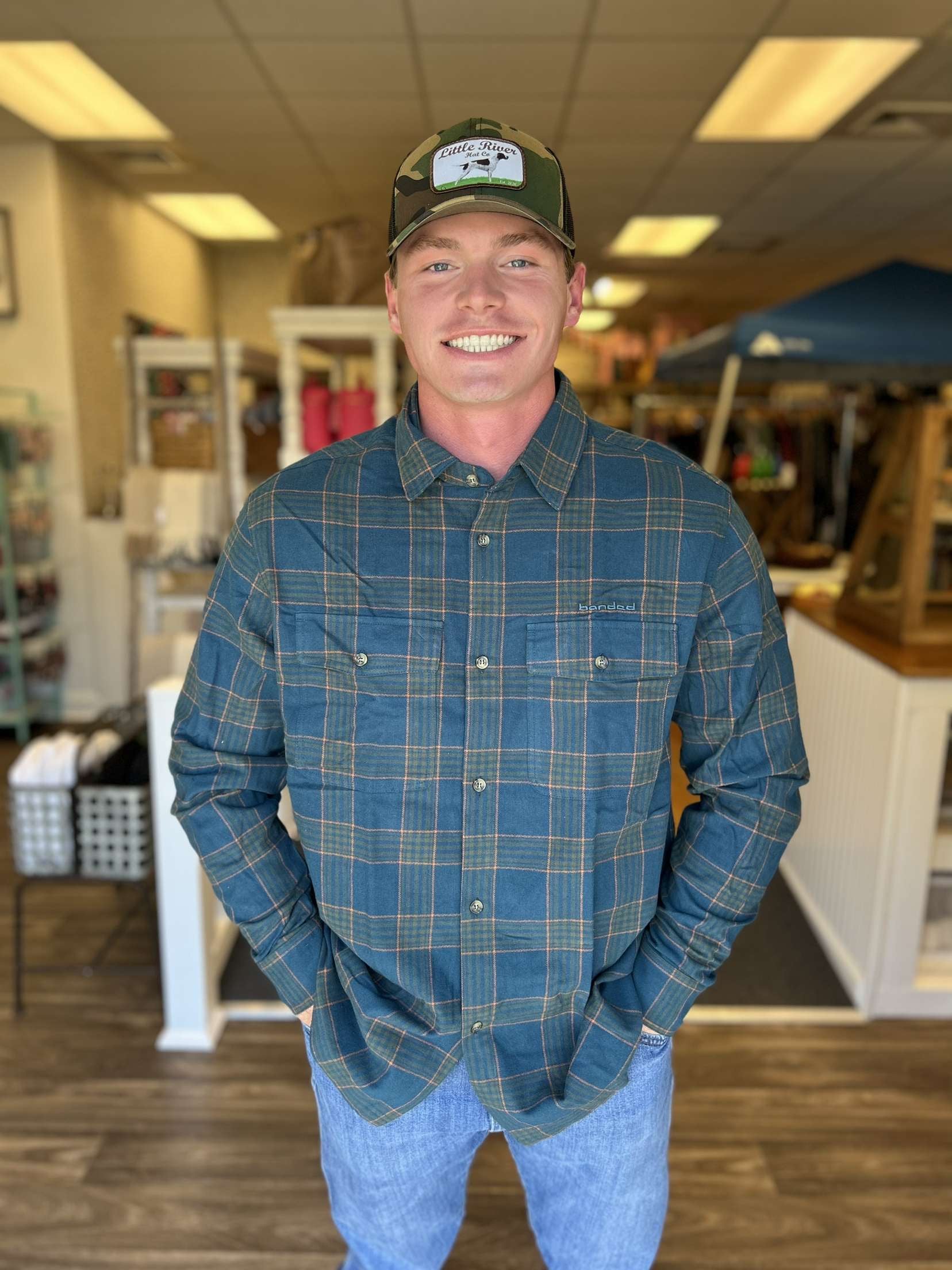 Banded Everglades Flannel Shirt - Teal