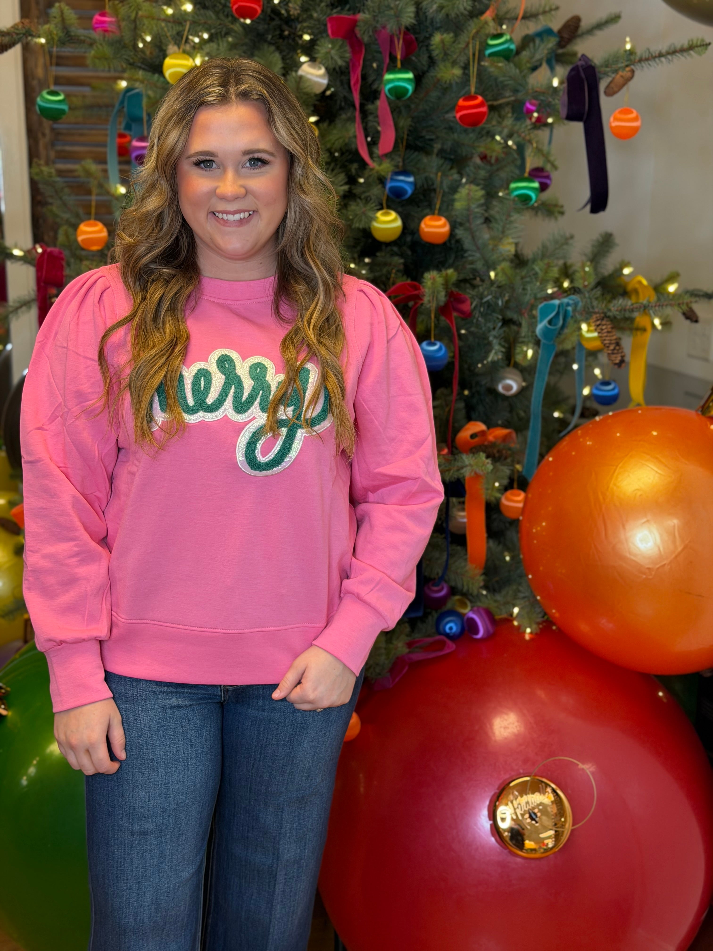 Mary Square Kelly Sweatshirt - Merry Pink