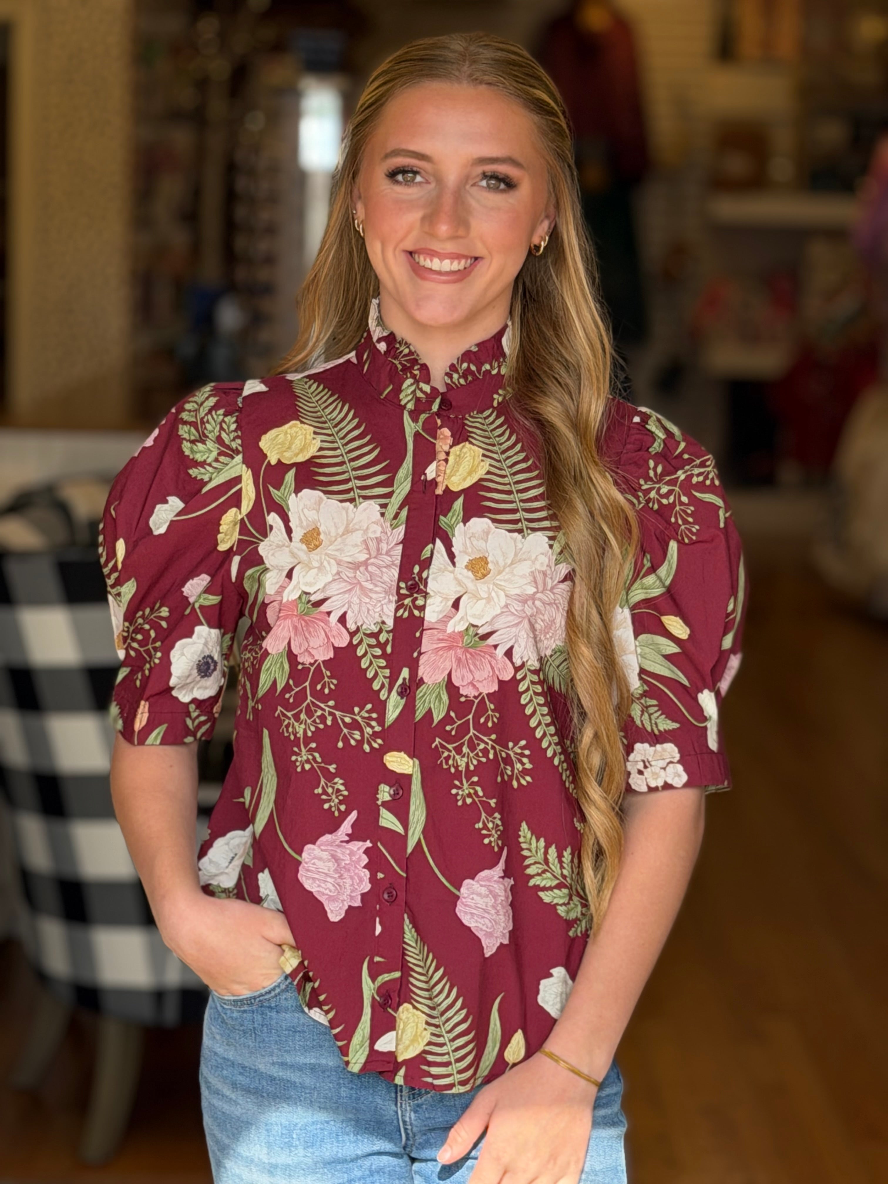 Counting Our Blessings Top - Merlot