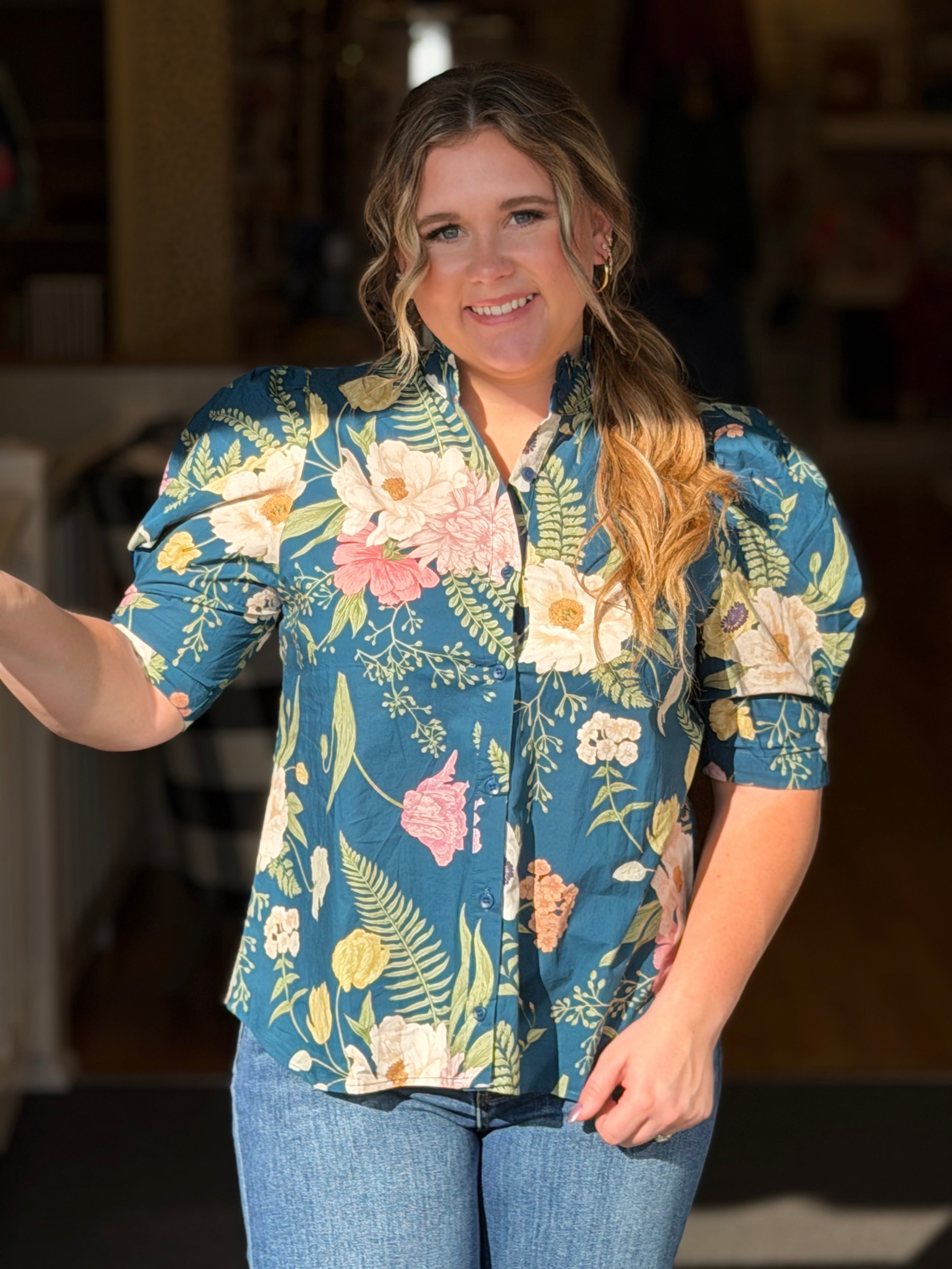 Counting Our Blessings Top - Teal