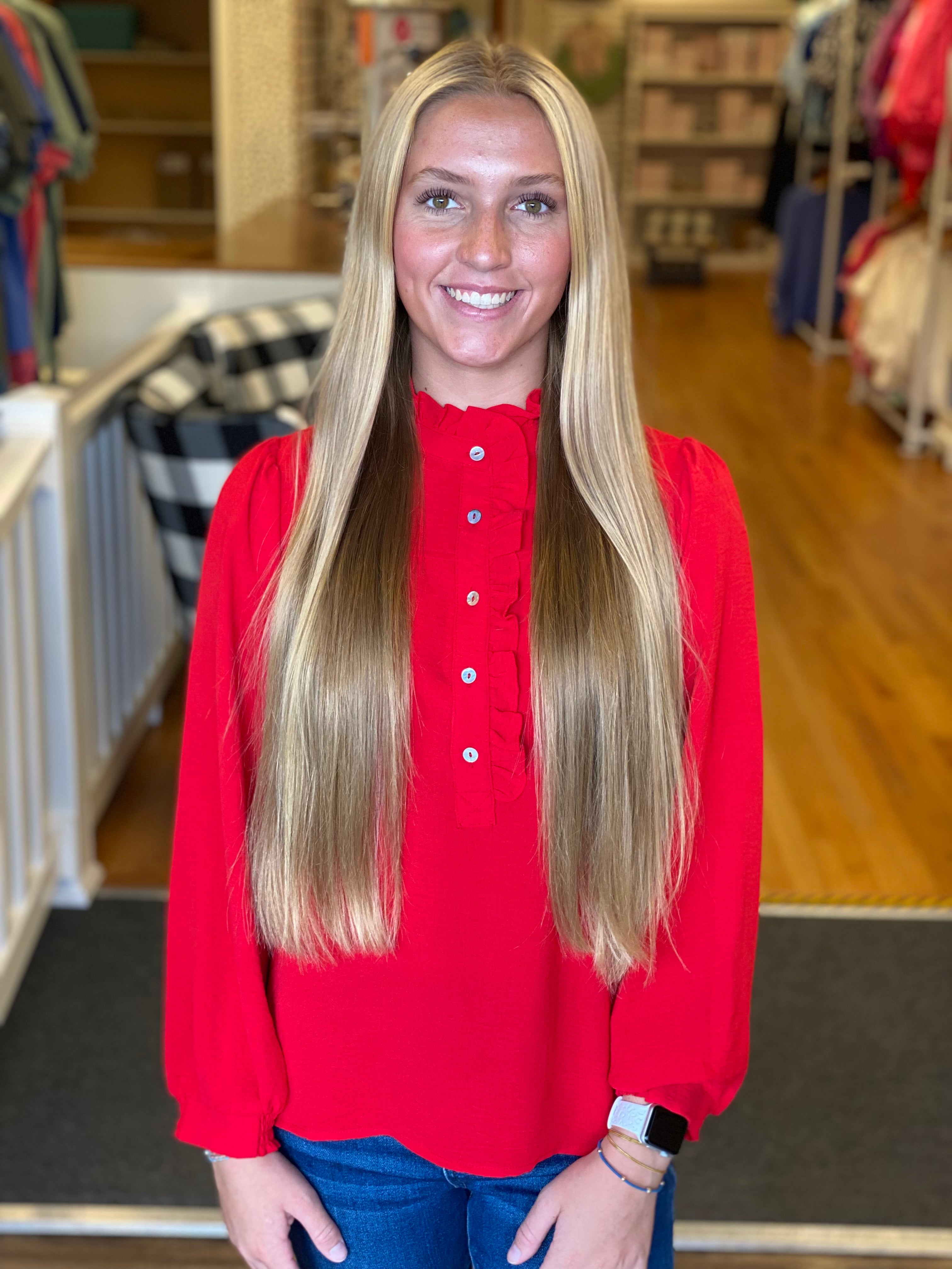 Fallen Leaves Top - Red