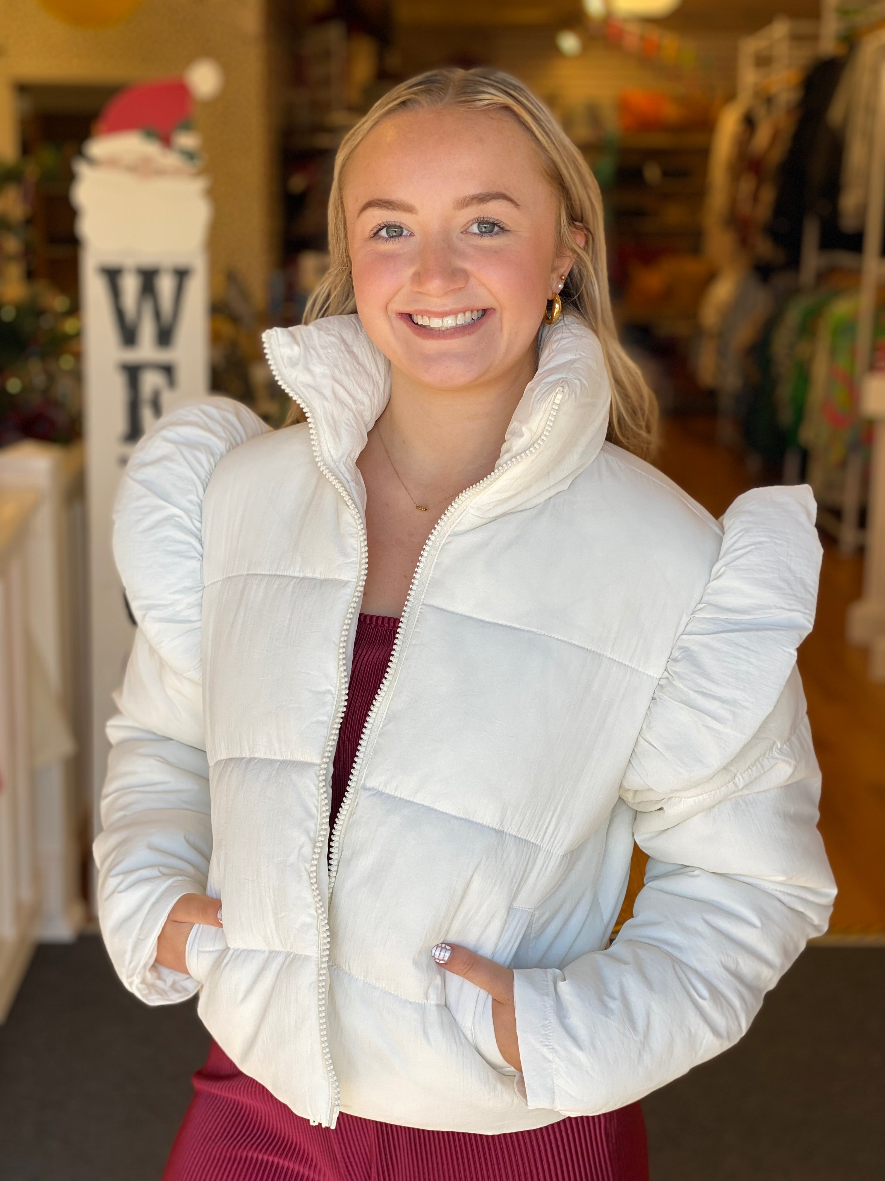 Simply Southern Puffy Jacket - Ivory