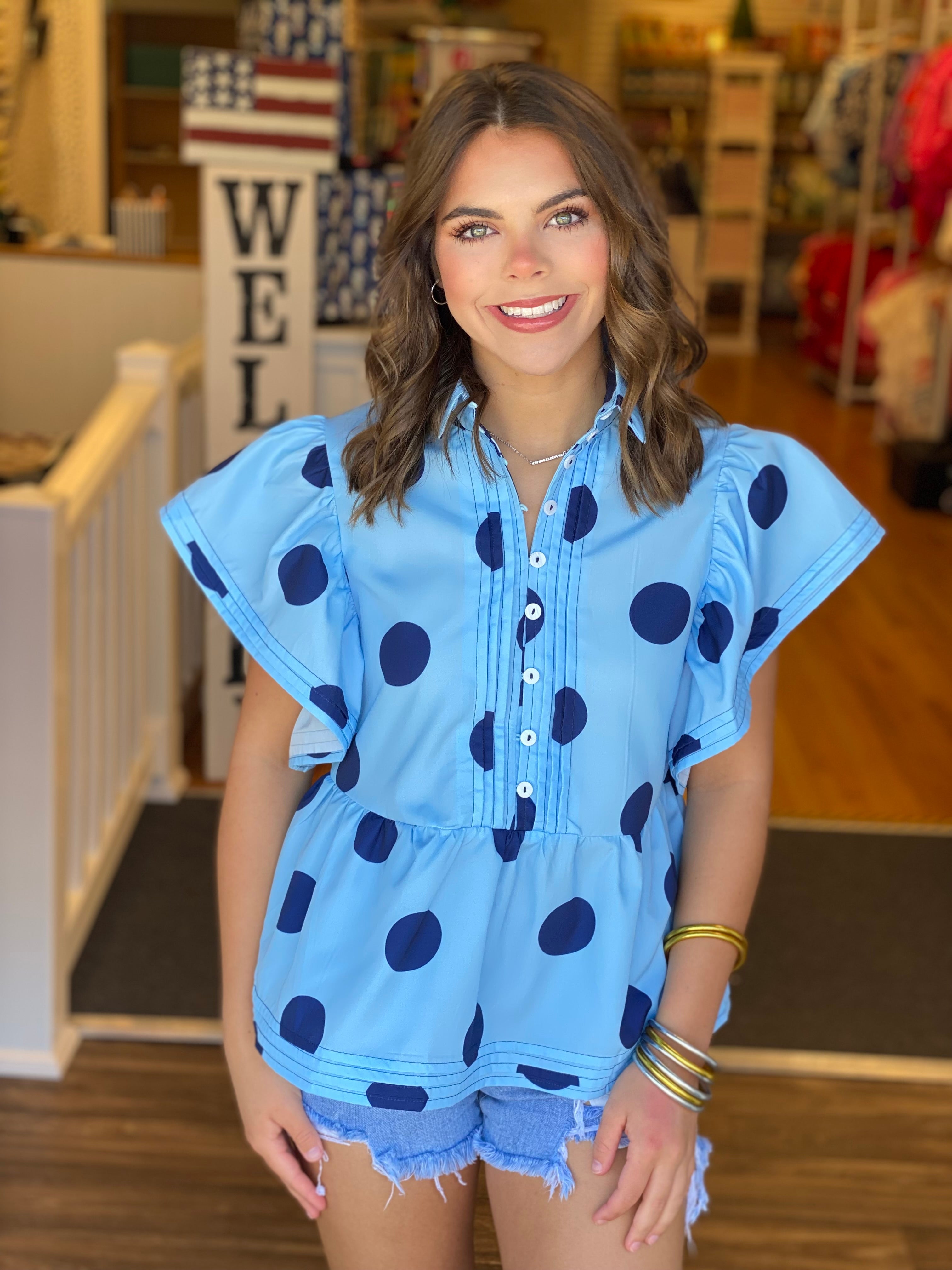 Polka Dot Spring Blouse