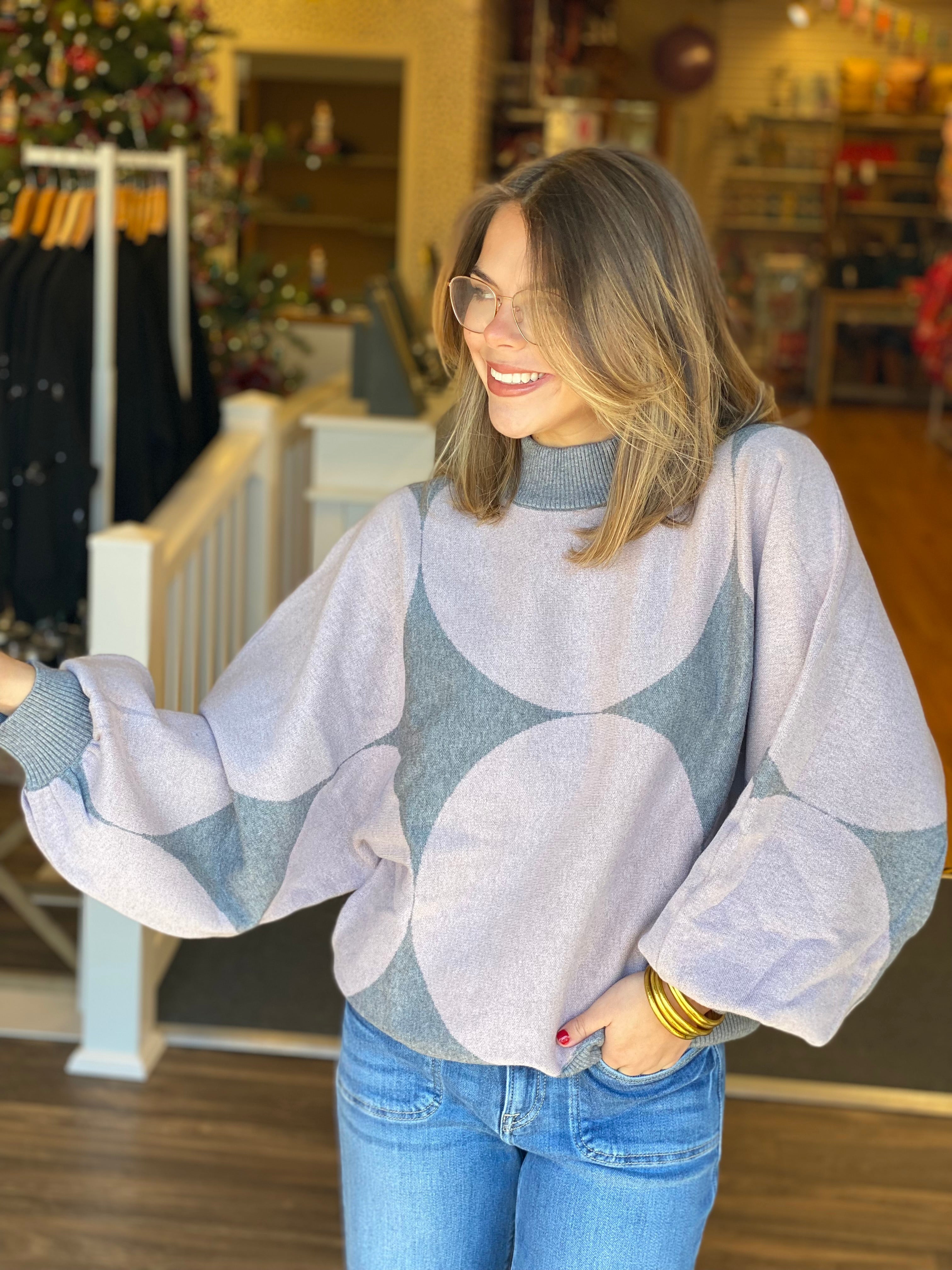 Grey and Mauve Sweater