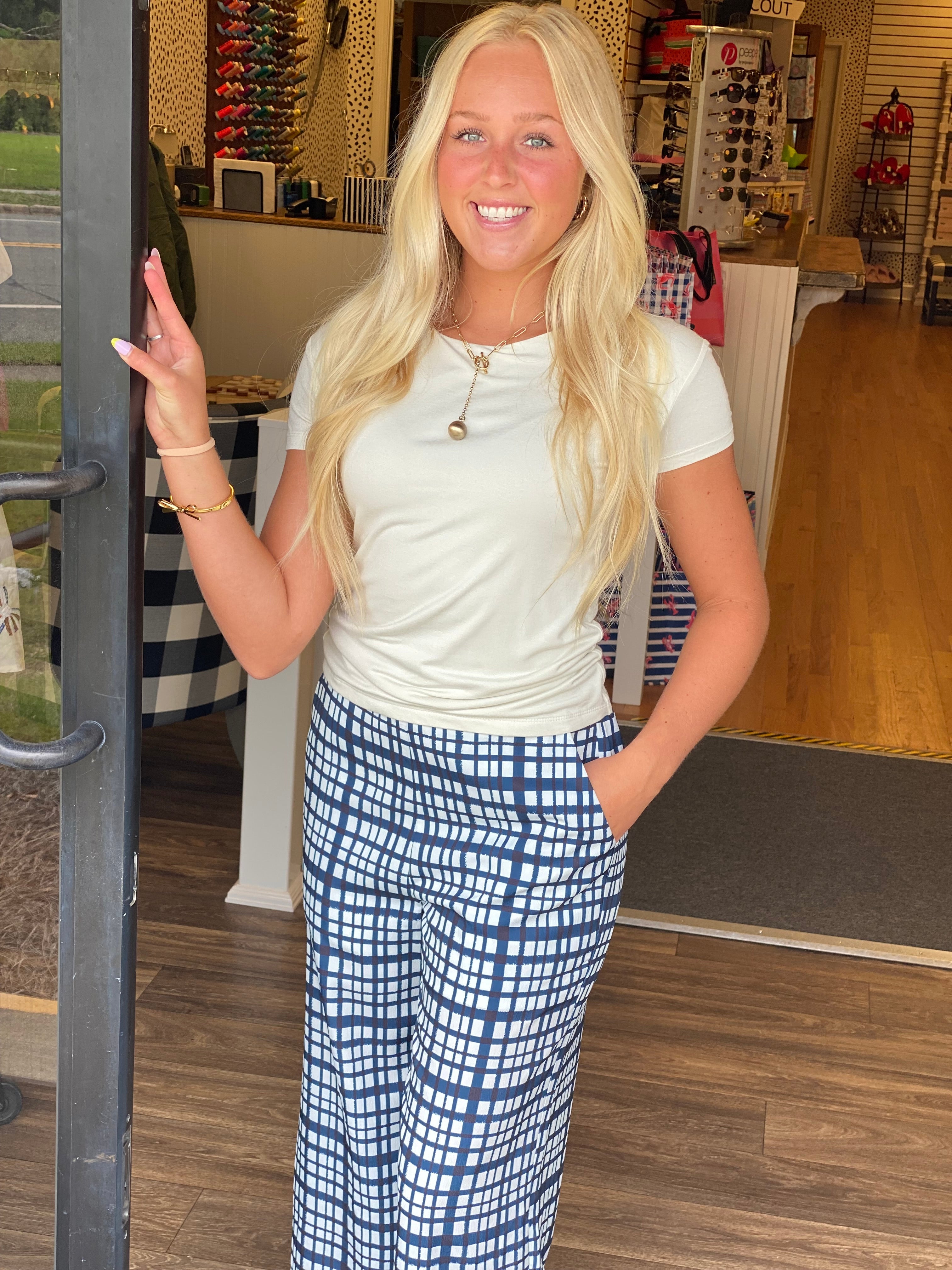 At the Office Pants - Navy
