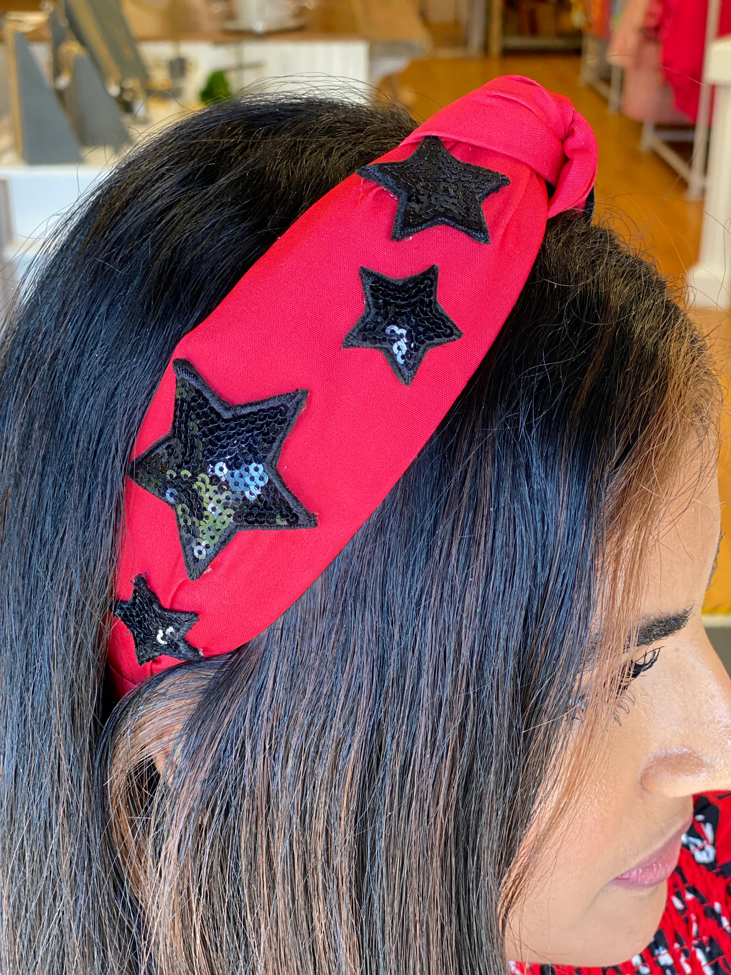 Game Day Headband Red and Black (Emma)