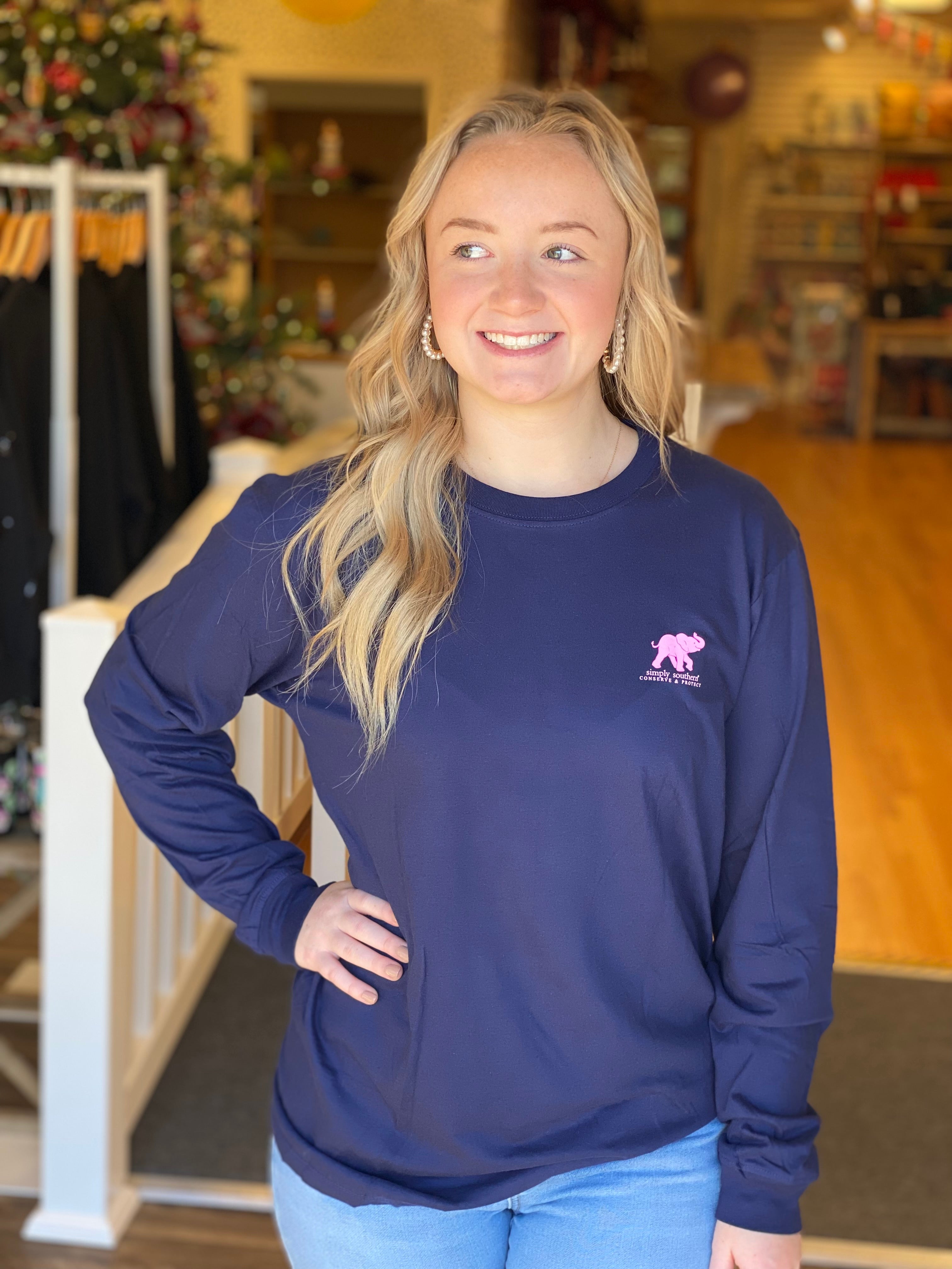 Simply Southern Elephant Tracker Long Sleeve Tee