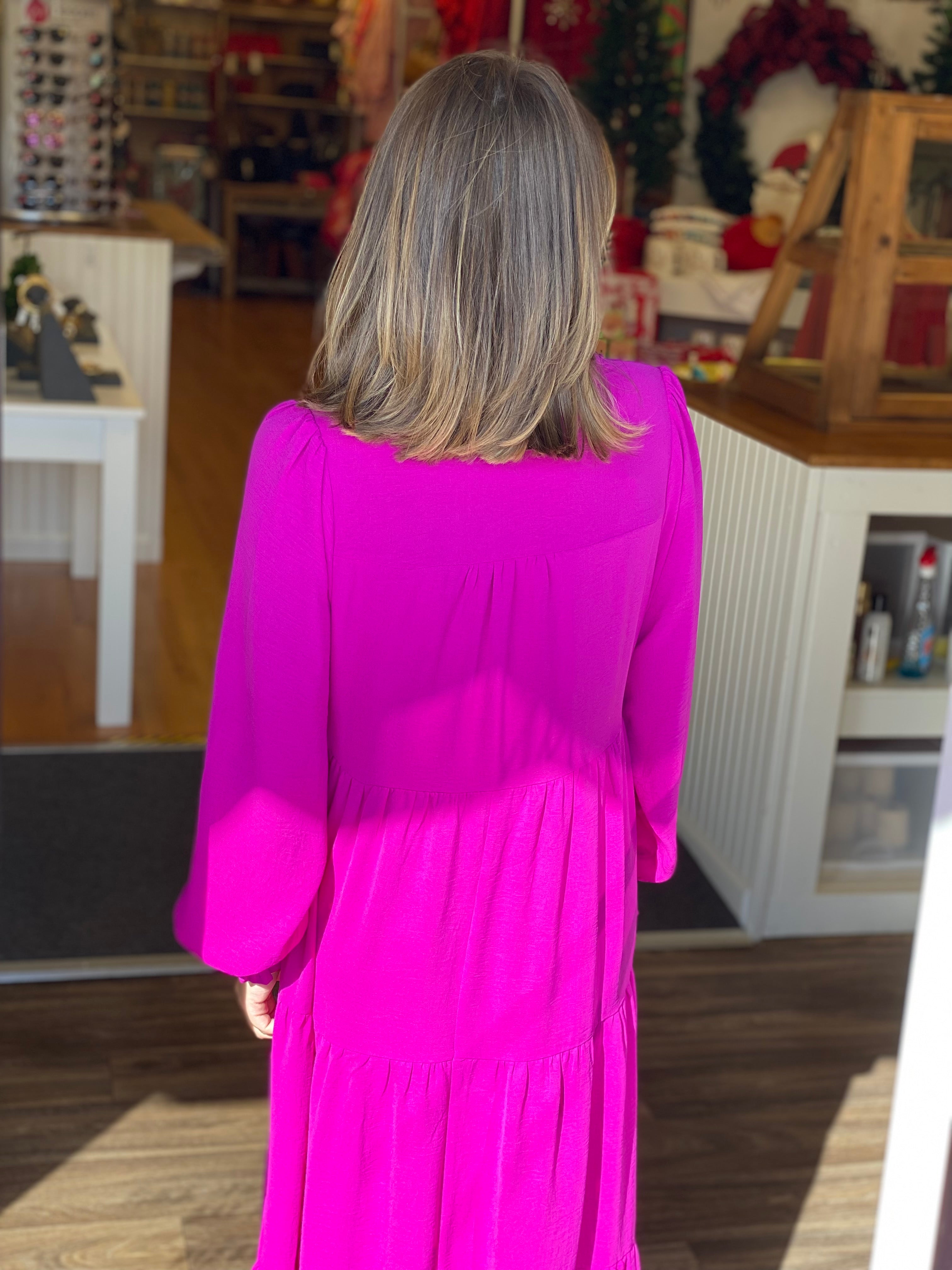 The Lilian Dress - Magenta