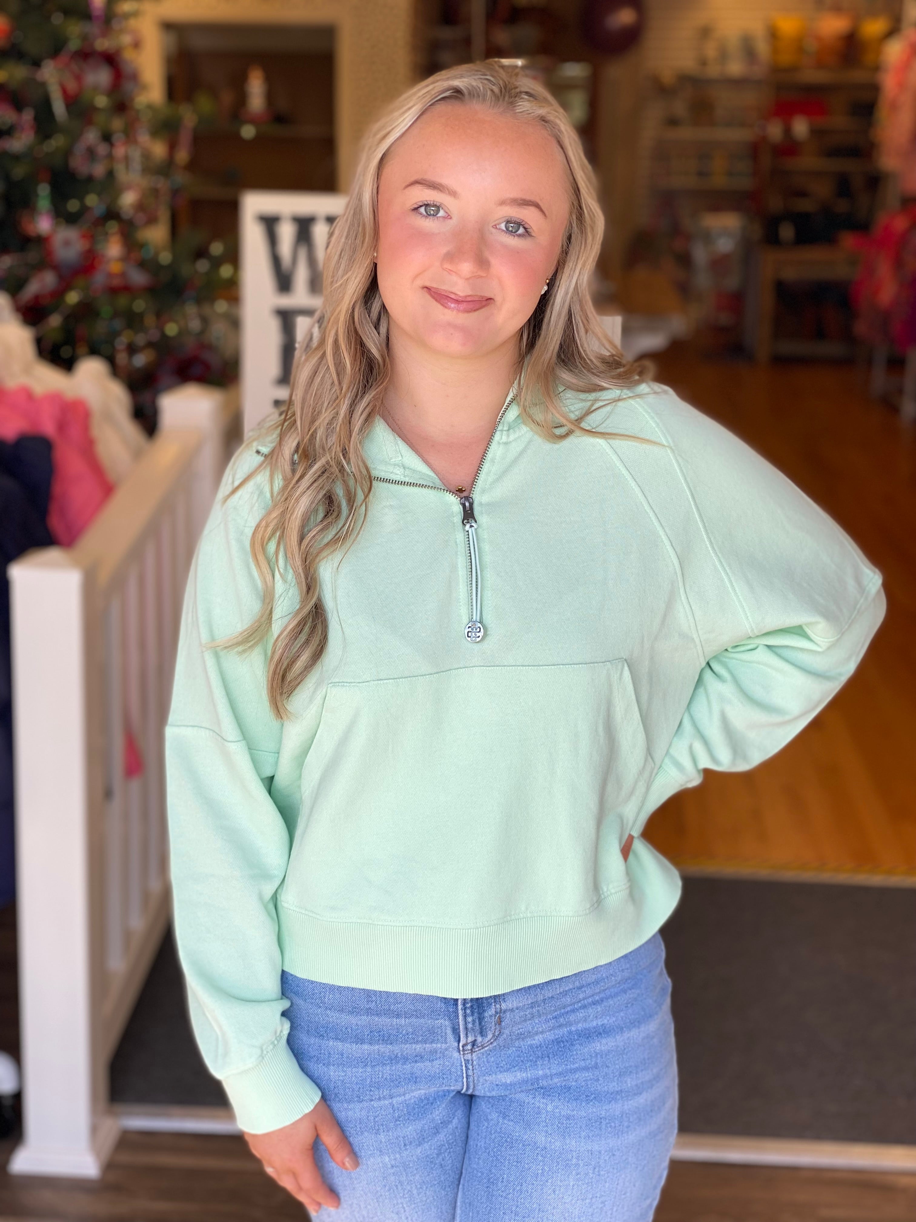 Simply Southern Scuba Pullover - Mint