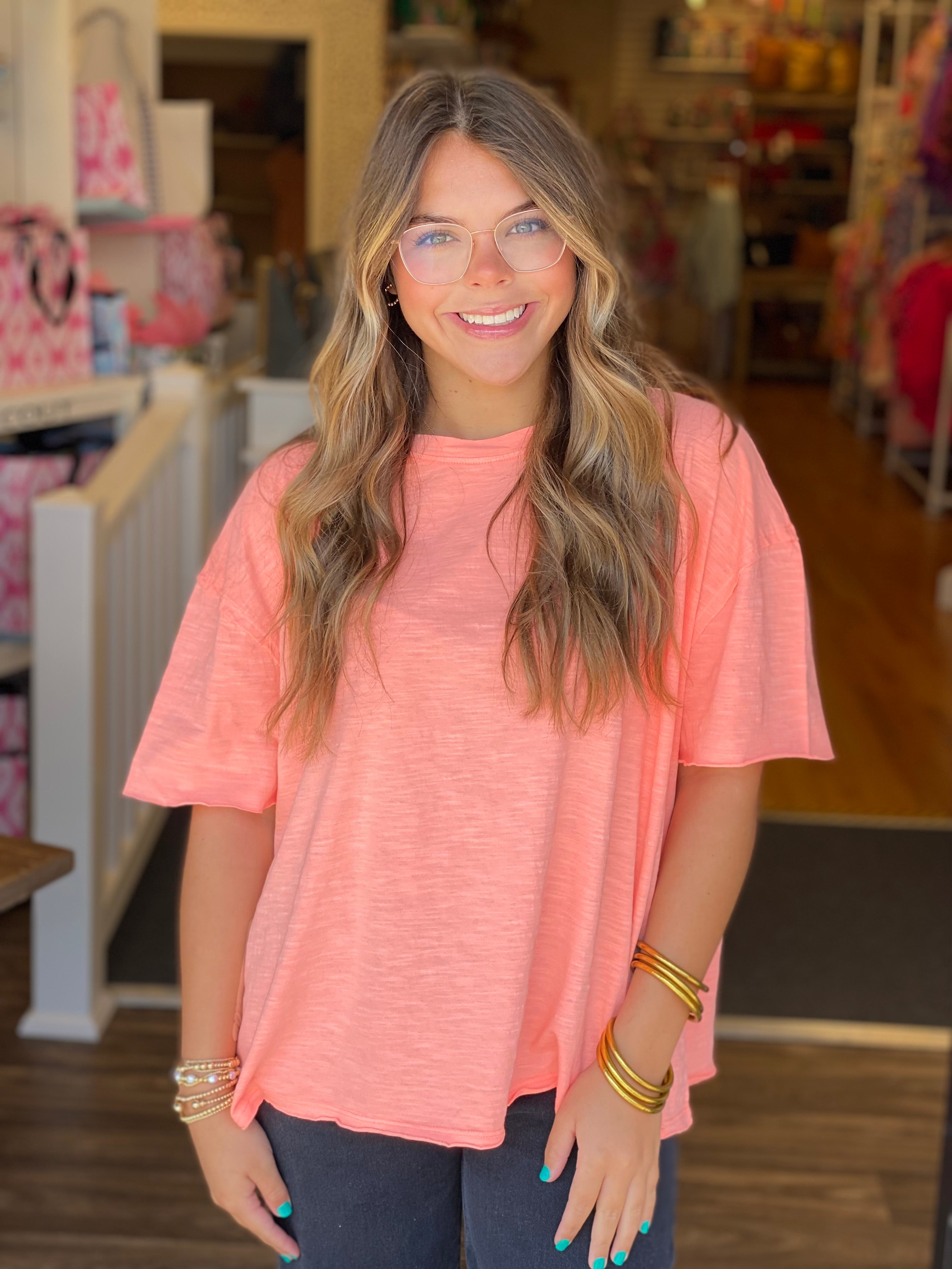 Boxy Top - Coral