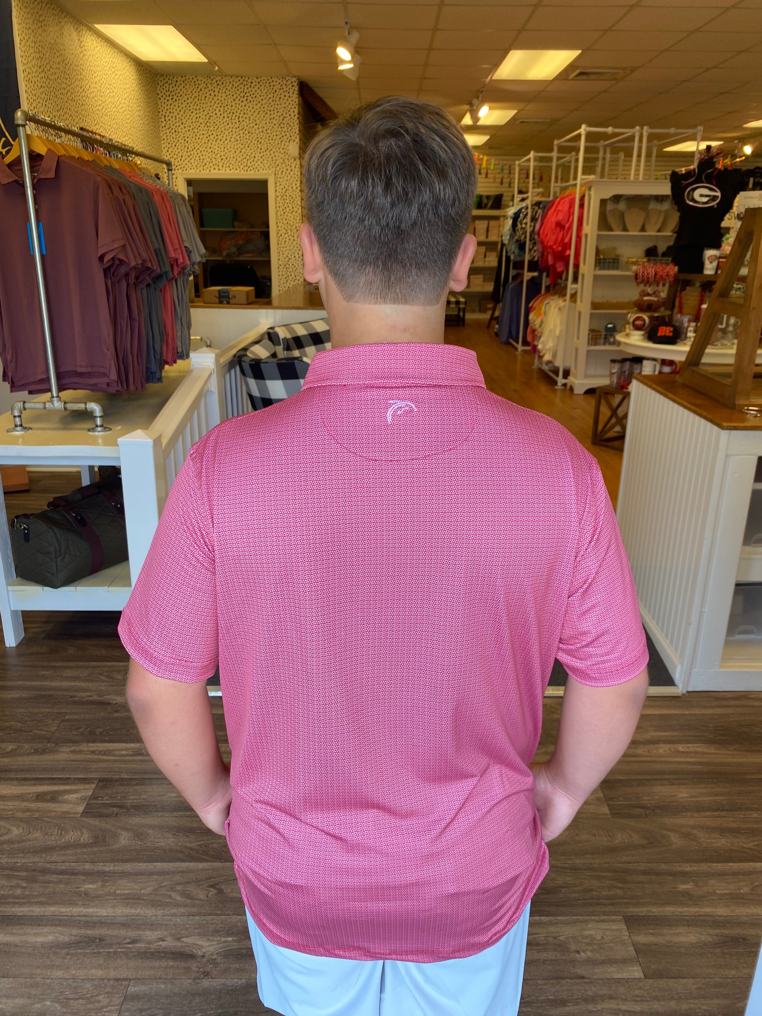Bluecrest The Apex Print Performance Polo - Red and White