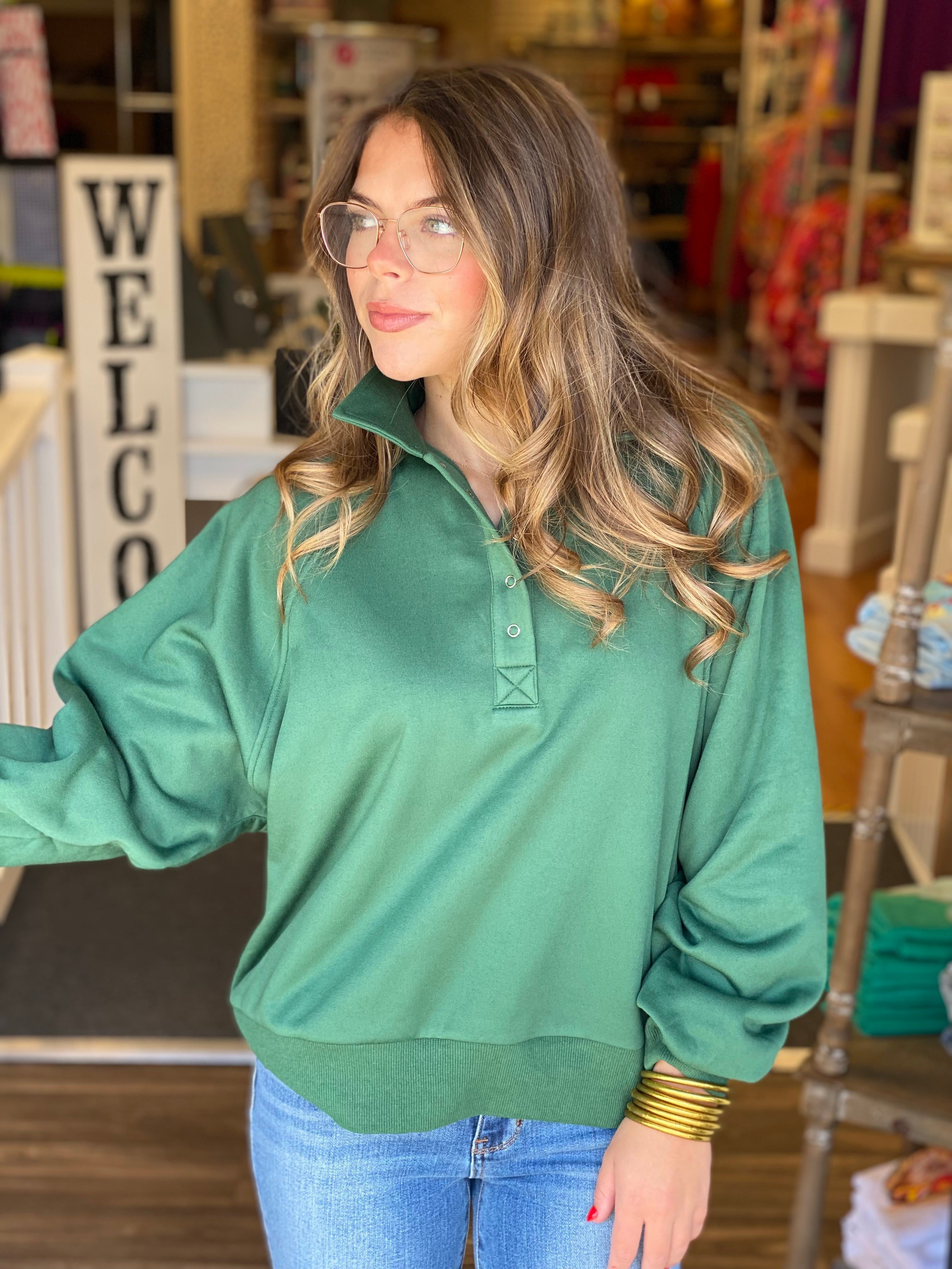 The Claudia Sweatshirt  - Hunter Green