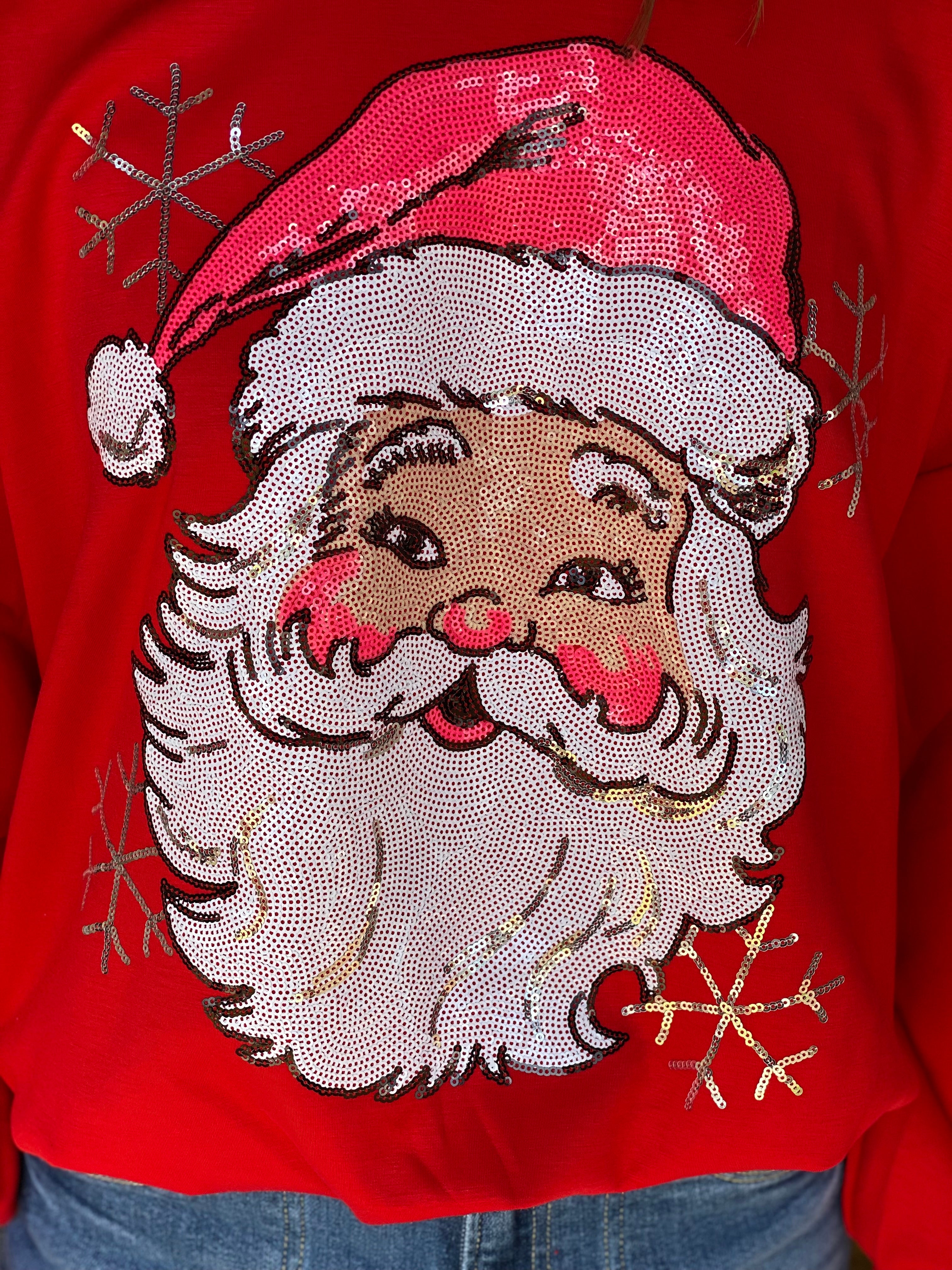 Simply Southern Sequined Santa Sweatshirt