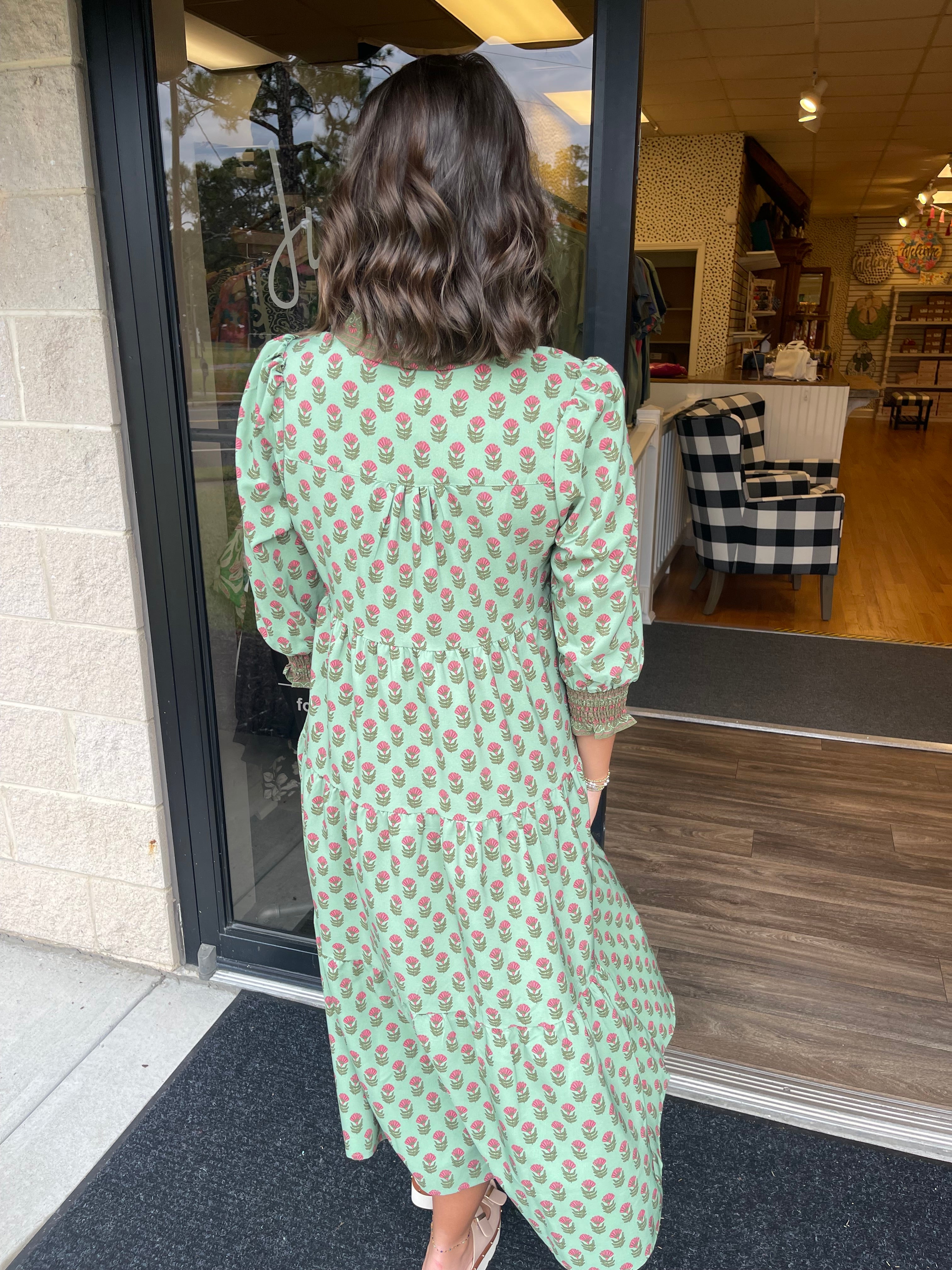 Mary Square Eleanor Dress - Floral Foulard Vineyard