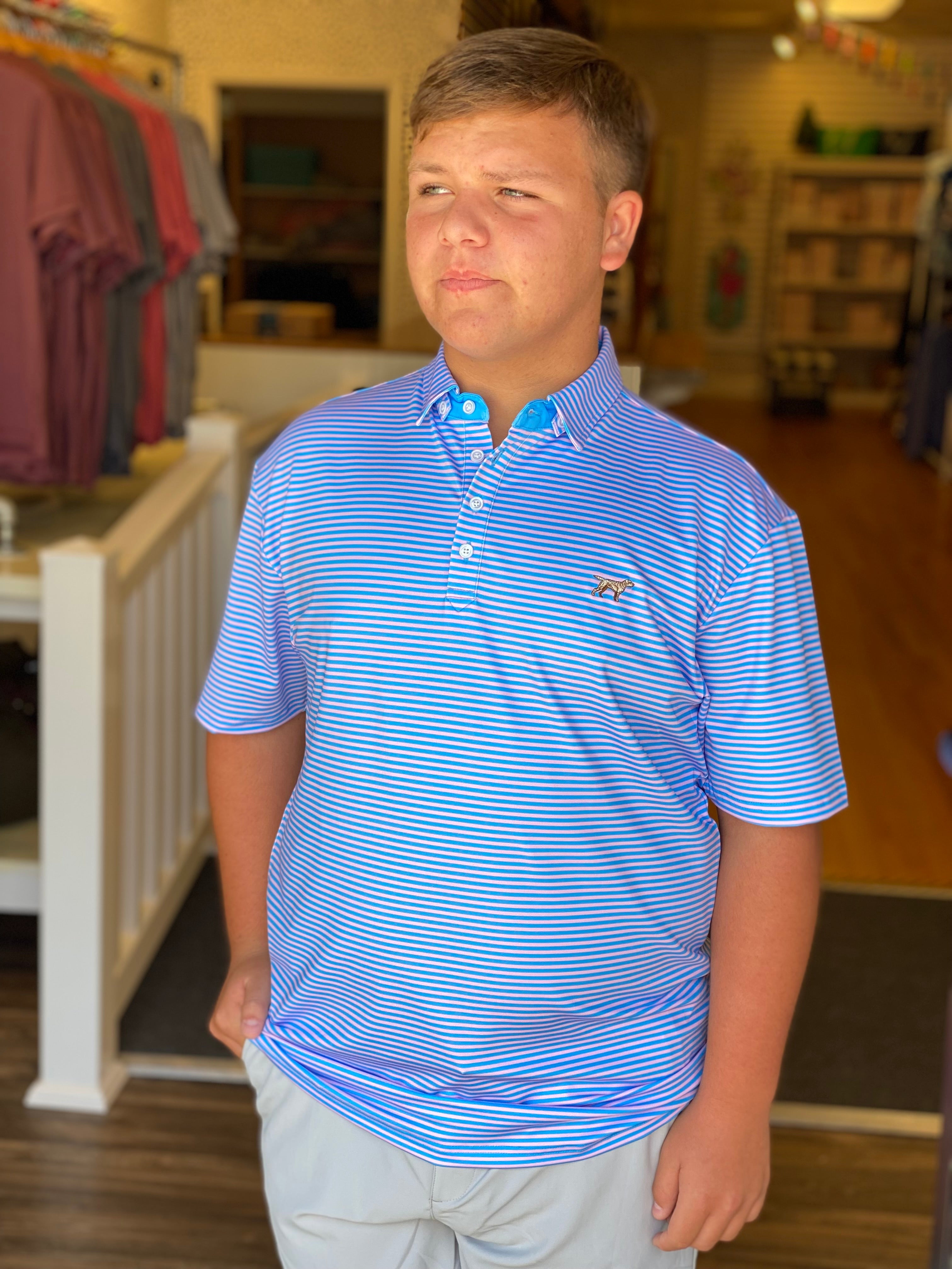 Fieldstone Signature Polo - Pink/Blue