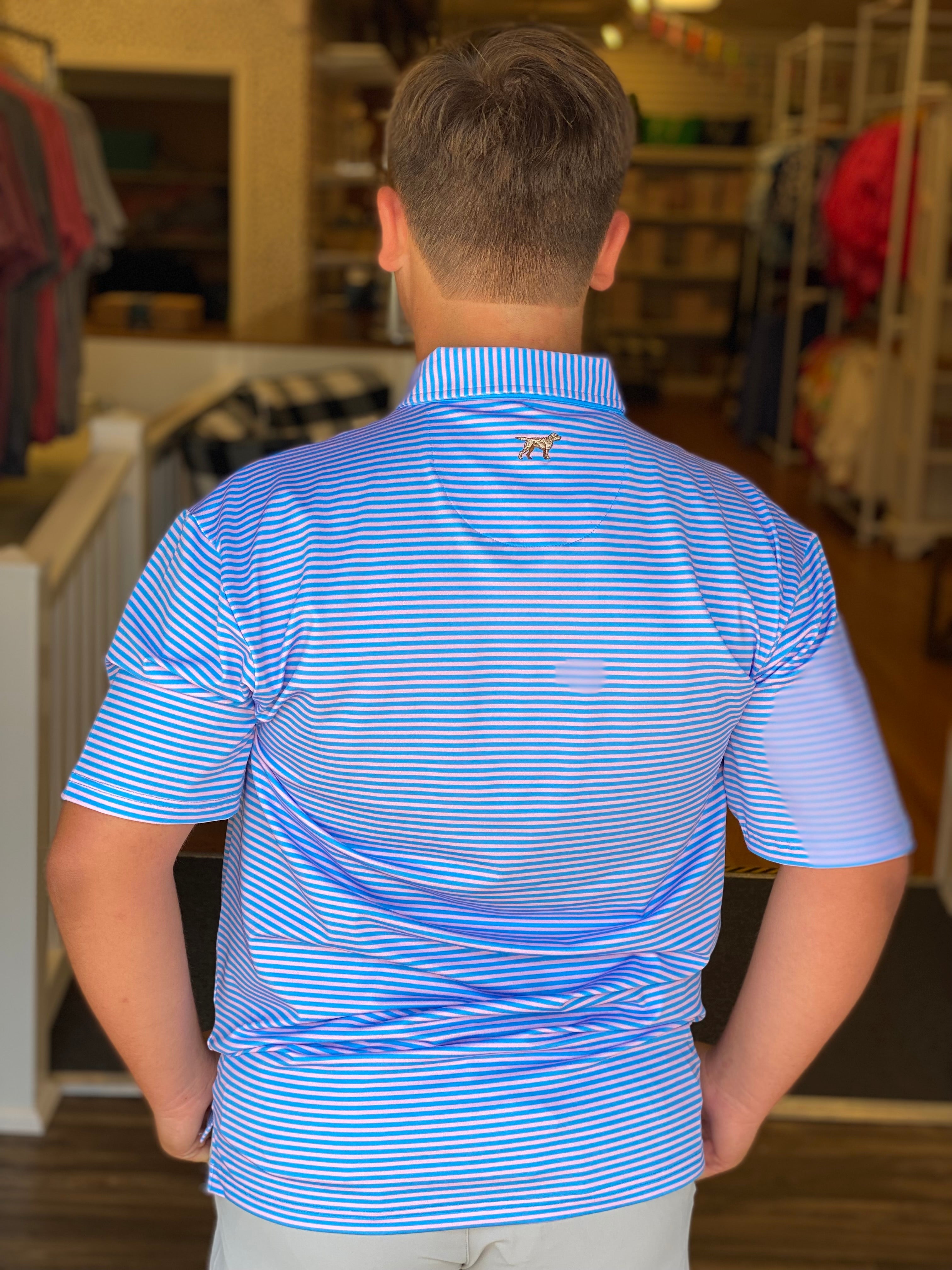 Fieldstone Signature Polo - Pink/Blue