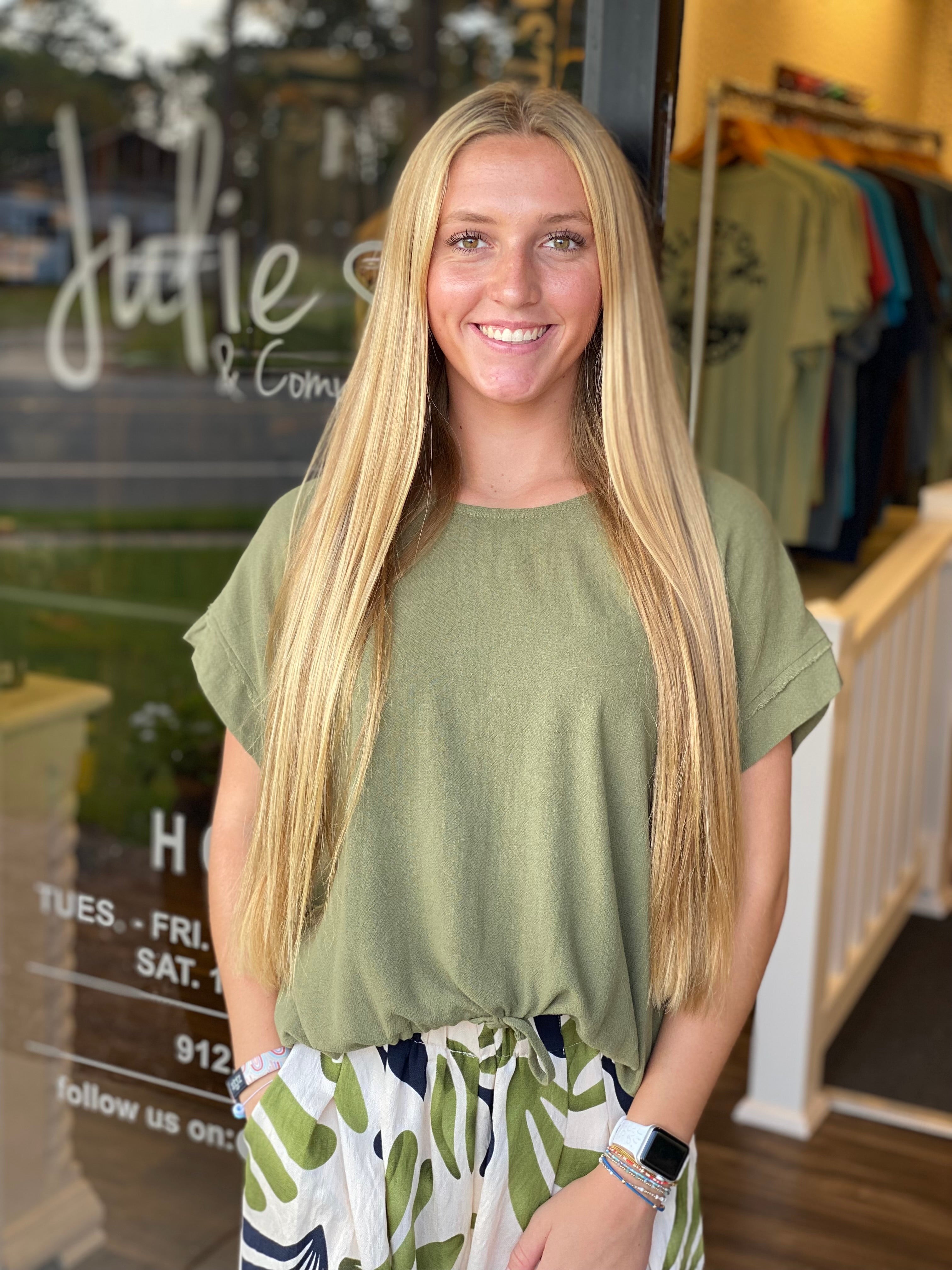 Anything But Basic Top - Olive