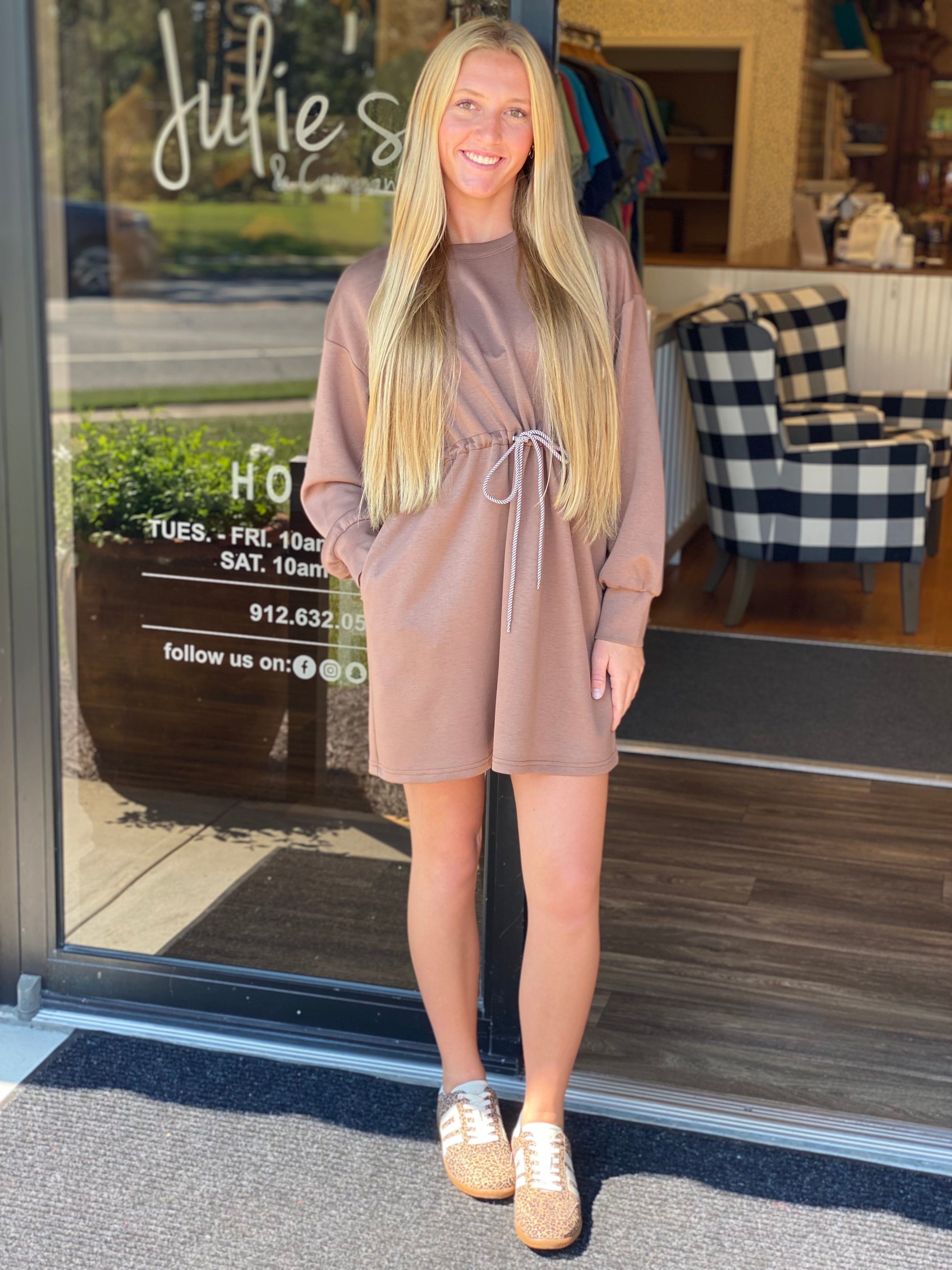 Take It Easy Dress - Brown