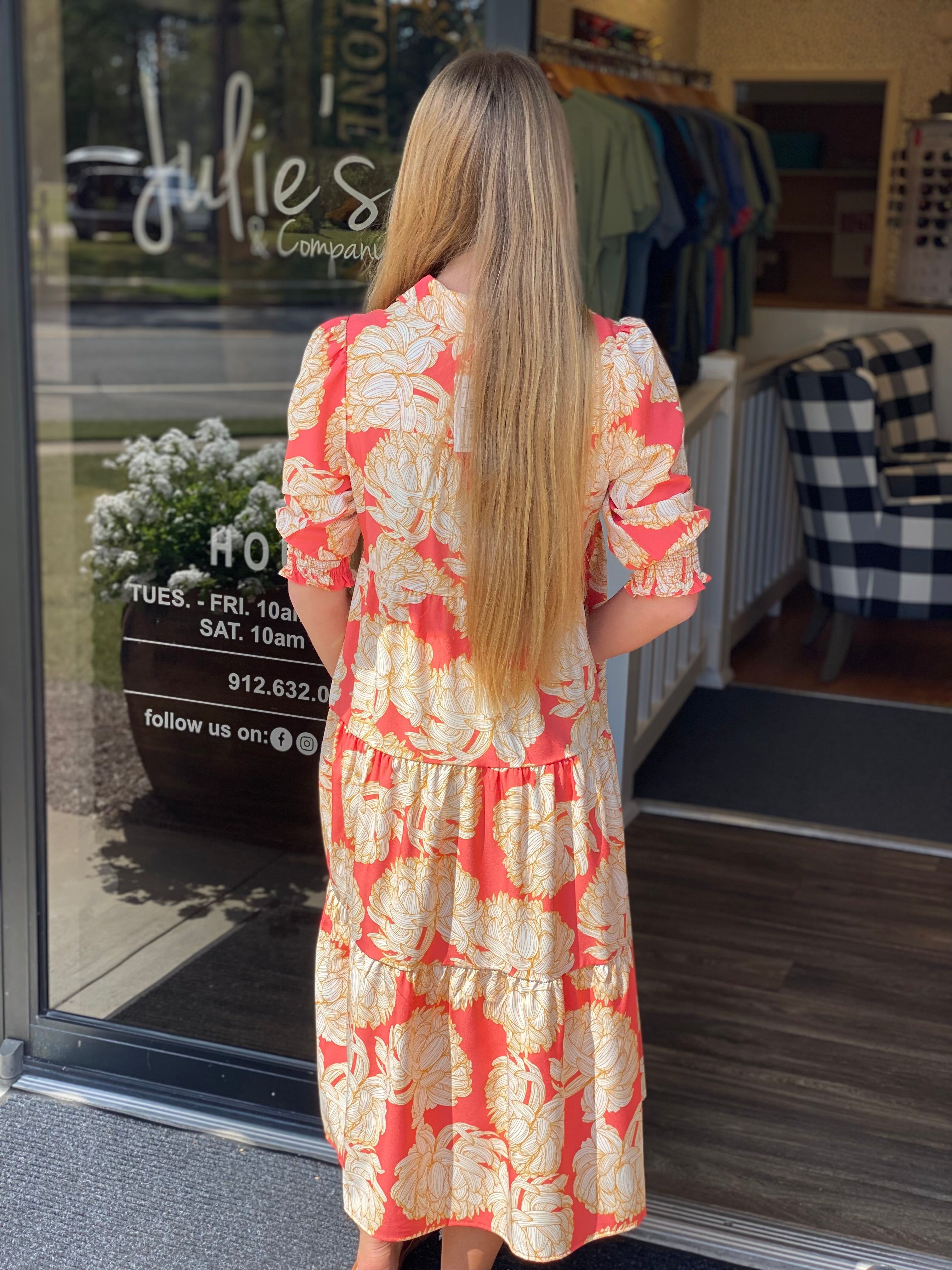 Mary Square Eleanor Dress - Fall Floral Fire