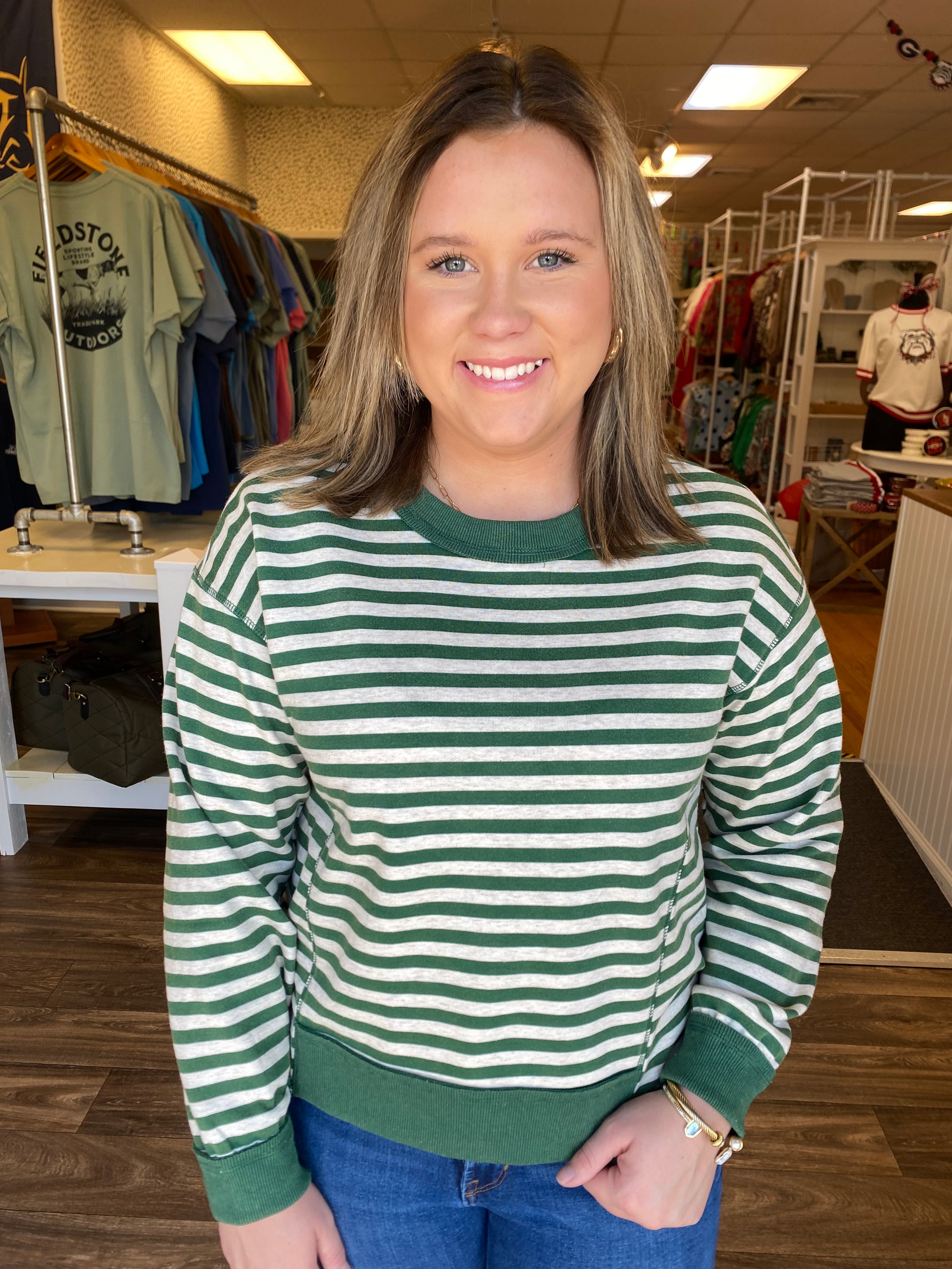 Lazy Day Top - Hunter Green