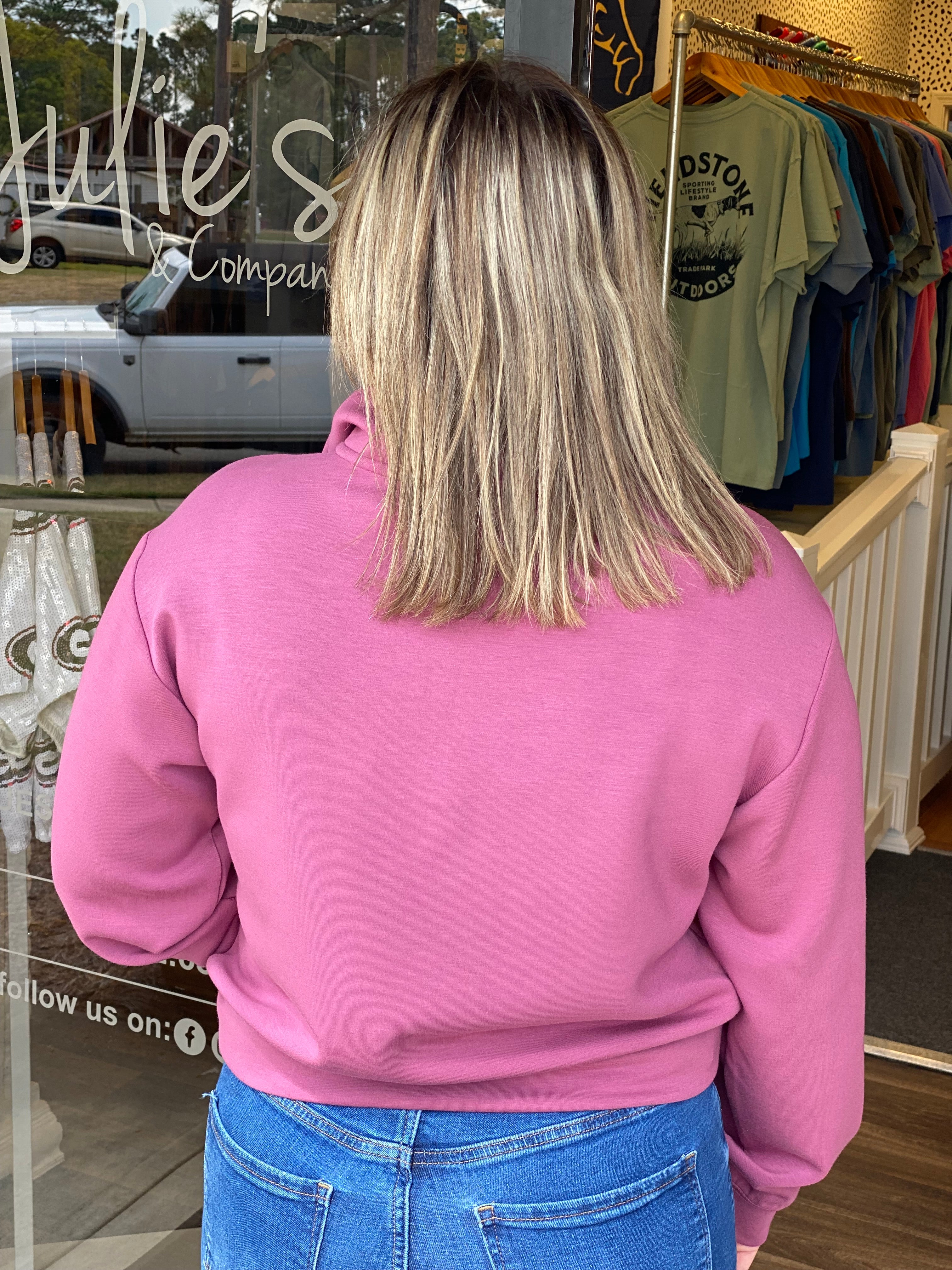Simply Southern Women's Quarter Zip Pullover - Plum