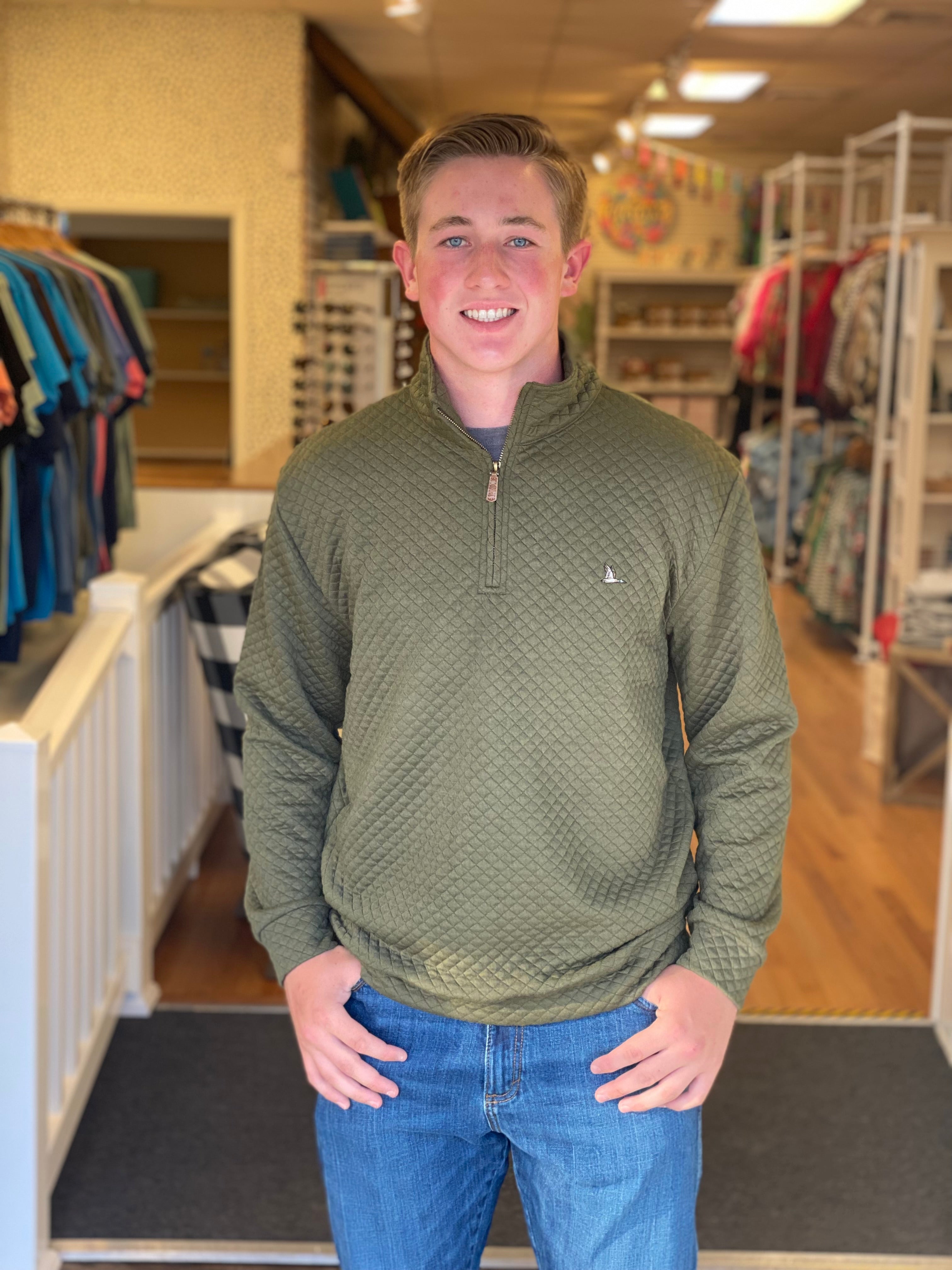 Roost Drake 1/4 Zip - Green