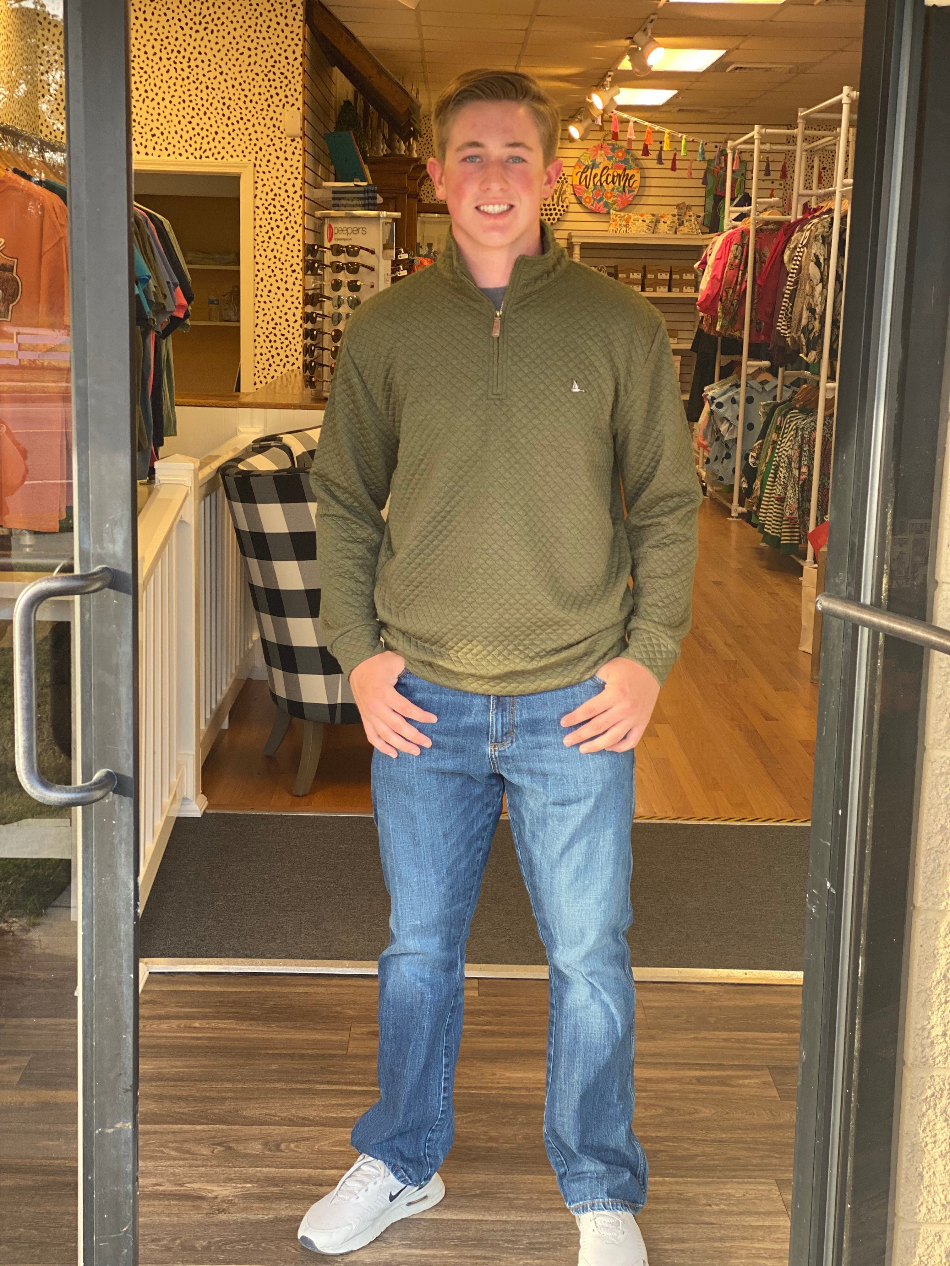 Roost Drake 1/4 Zip - Green