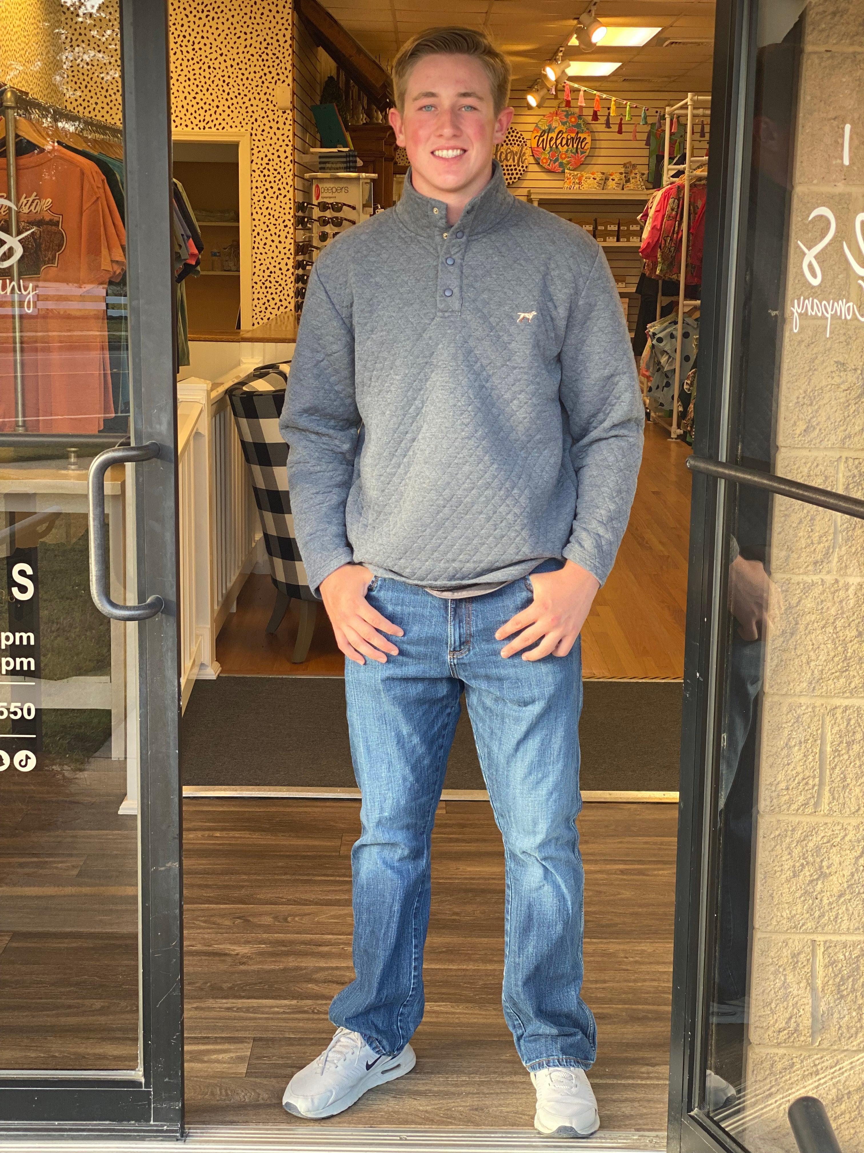 Fieldstone Diamond Patterned Pullover - Grey