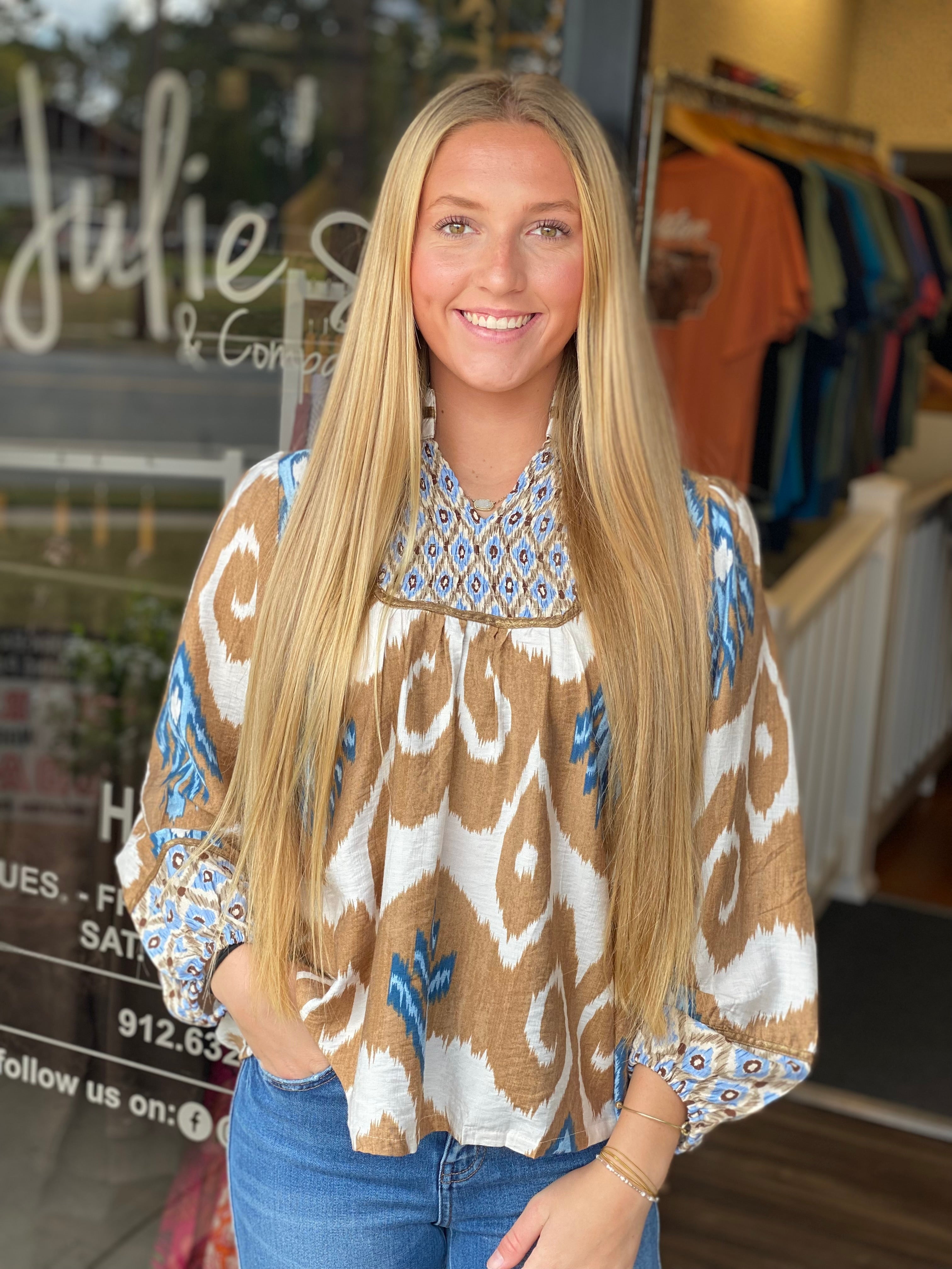 Autumn Meadows Top - Camel