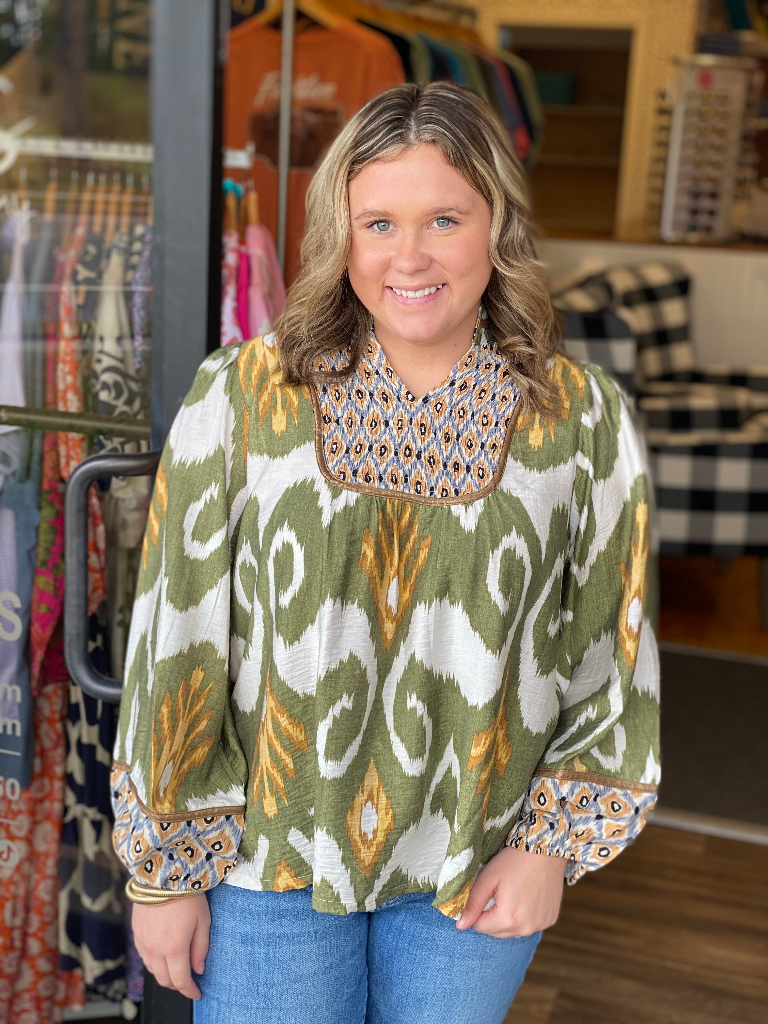 Autumn Meadows Top - Olive