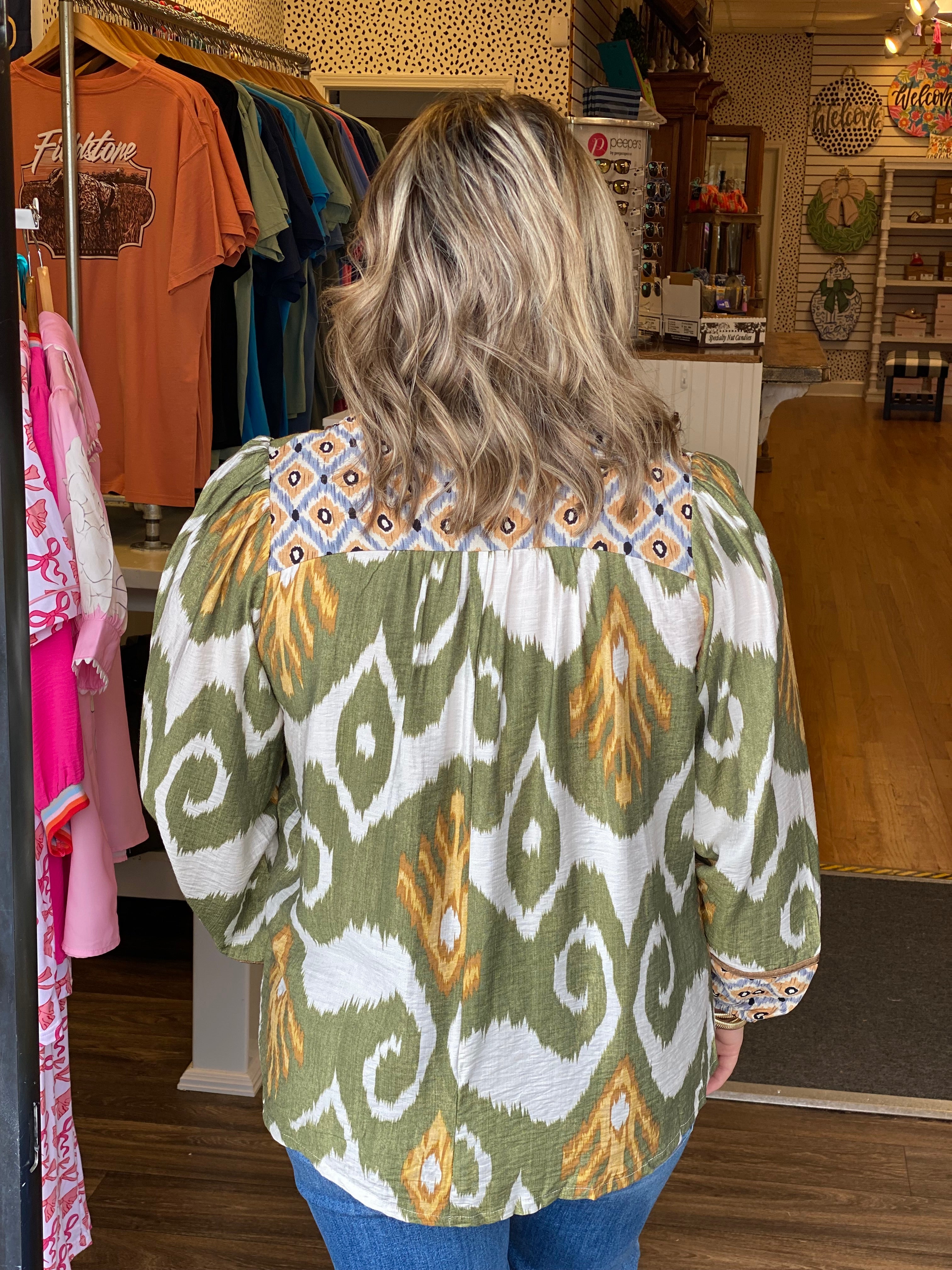 Autumn Meadows Top - Olive