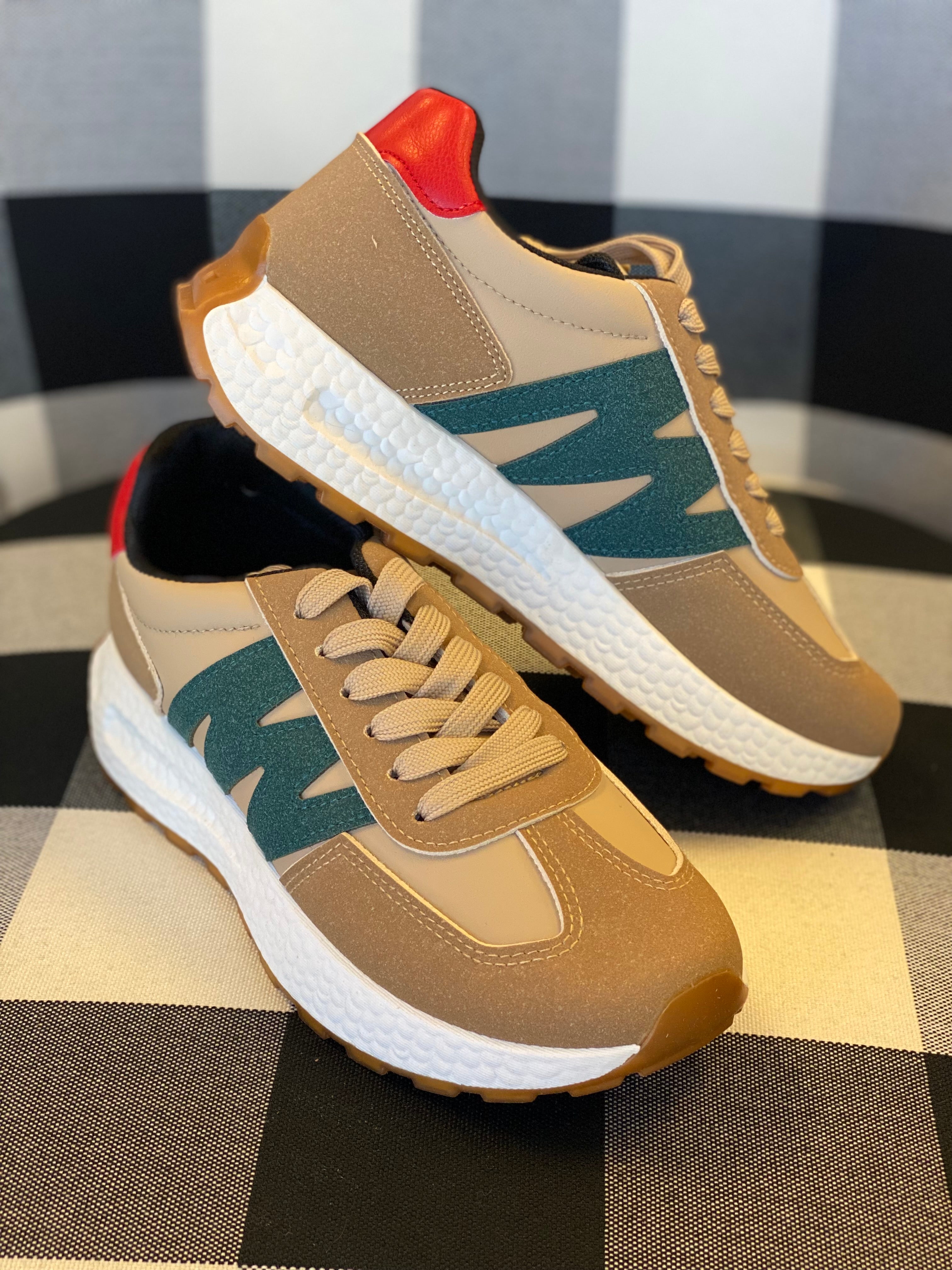 Brown and Green Sneakers