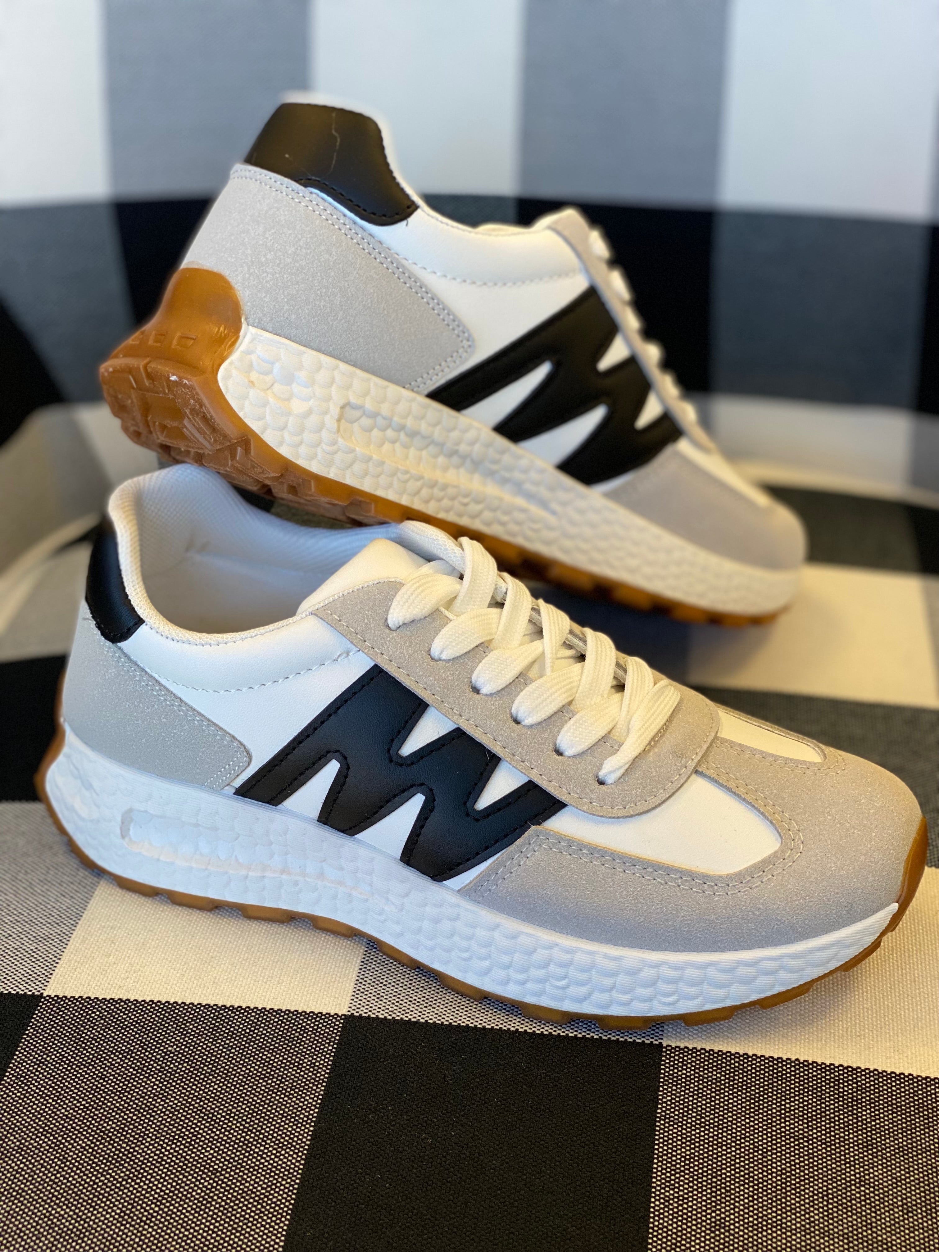 Beige and Black Sneakers