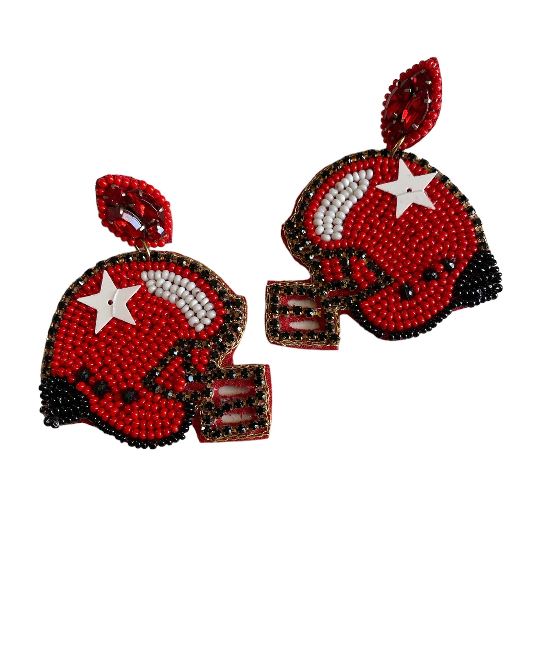 Red and Black Touchdown Earrings