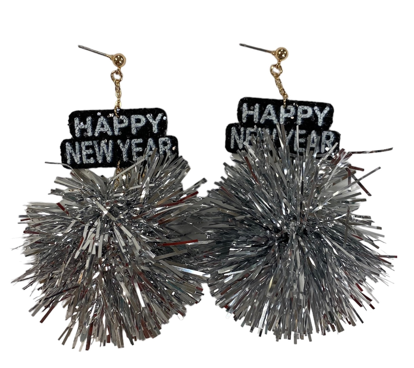 Pompom Happy New Year Earrings